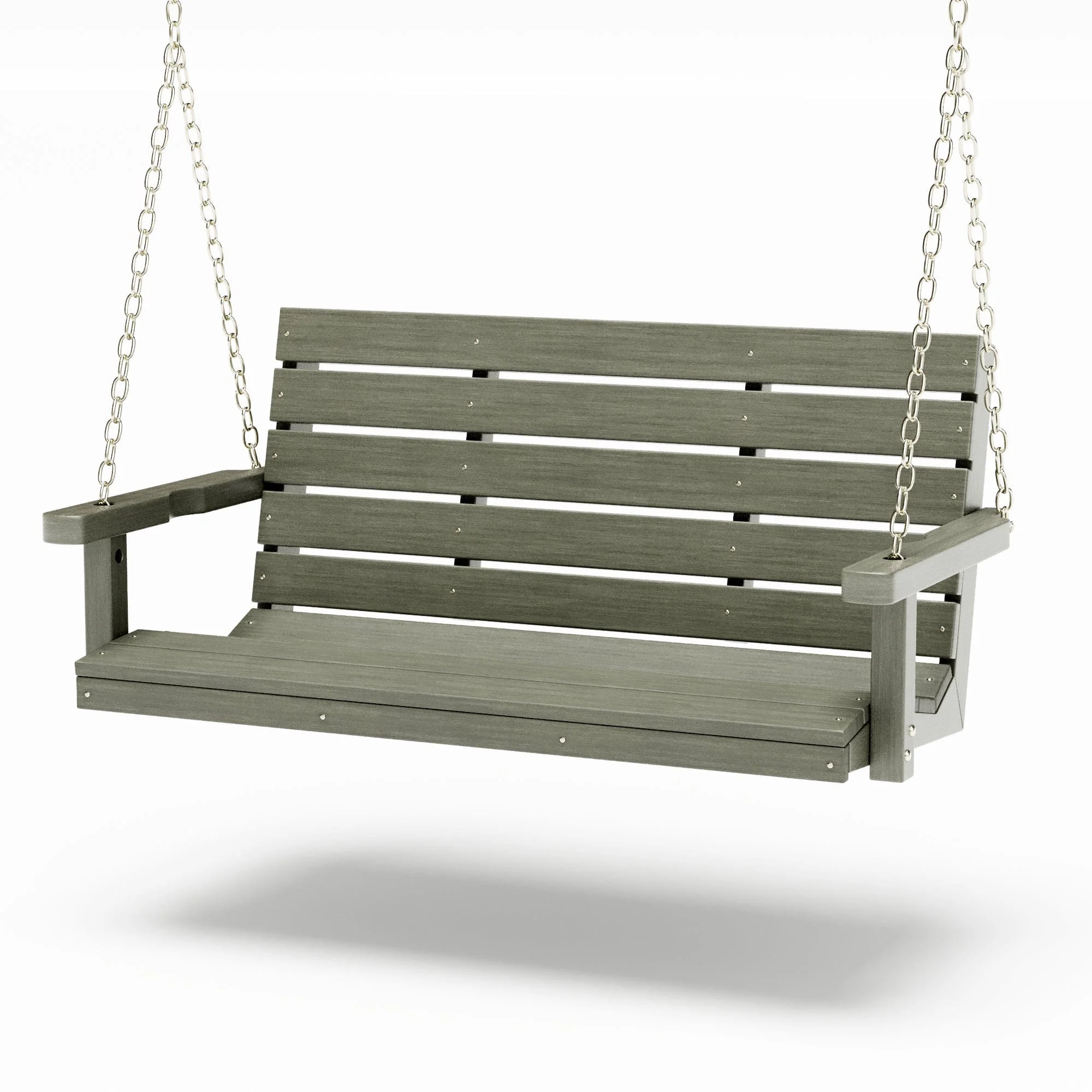 SimplyPoly 4 Foot Amish Made Signature Recycled Plastic Porch Swing, Brazilian Walnut Wood Grain - Image 8
