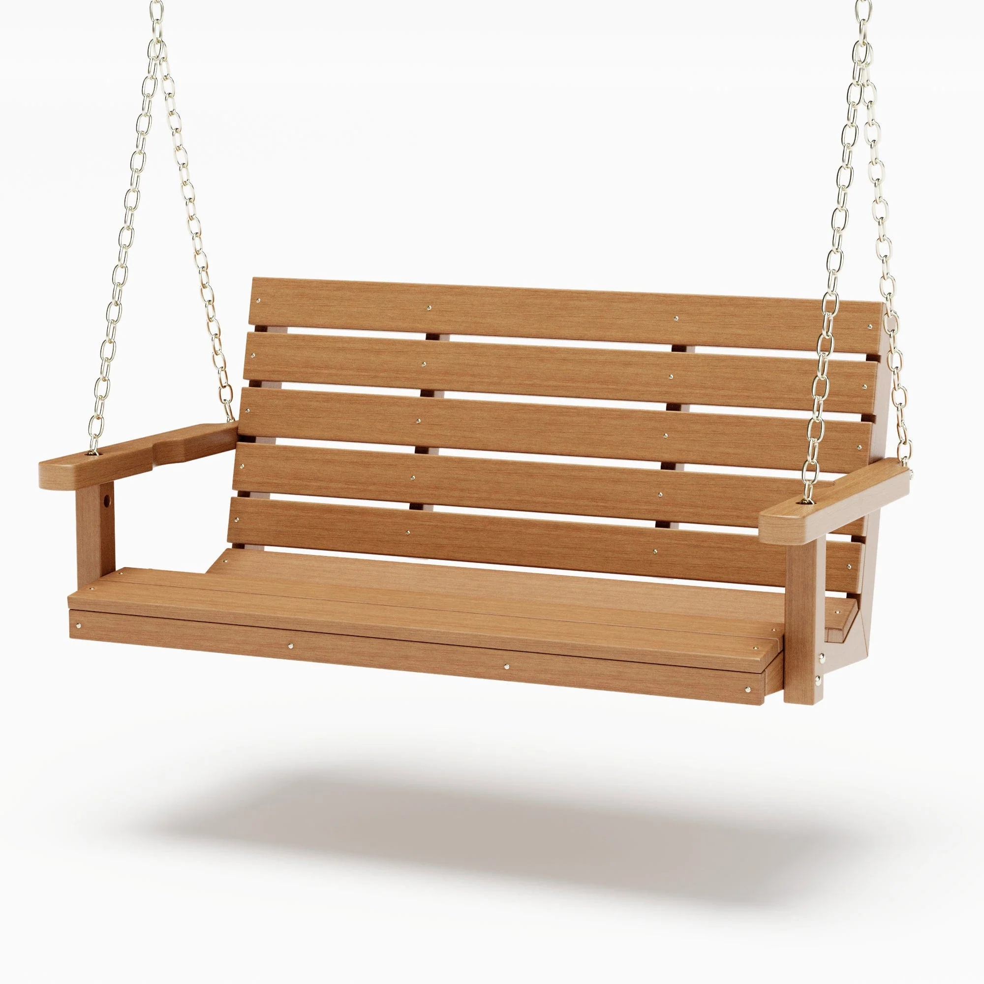 SimplyPoly 4 Foot Amish Made Signature Recycled Plastic Porch Swing, Tudor Brown - Image 14
