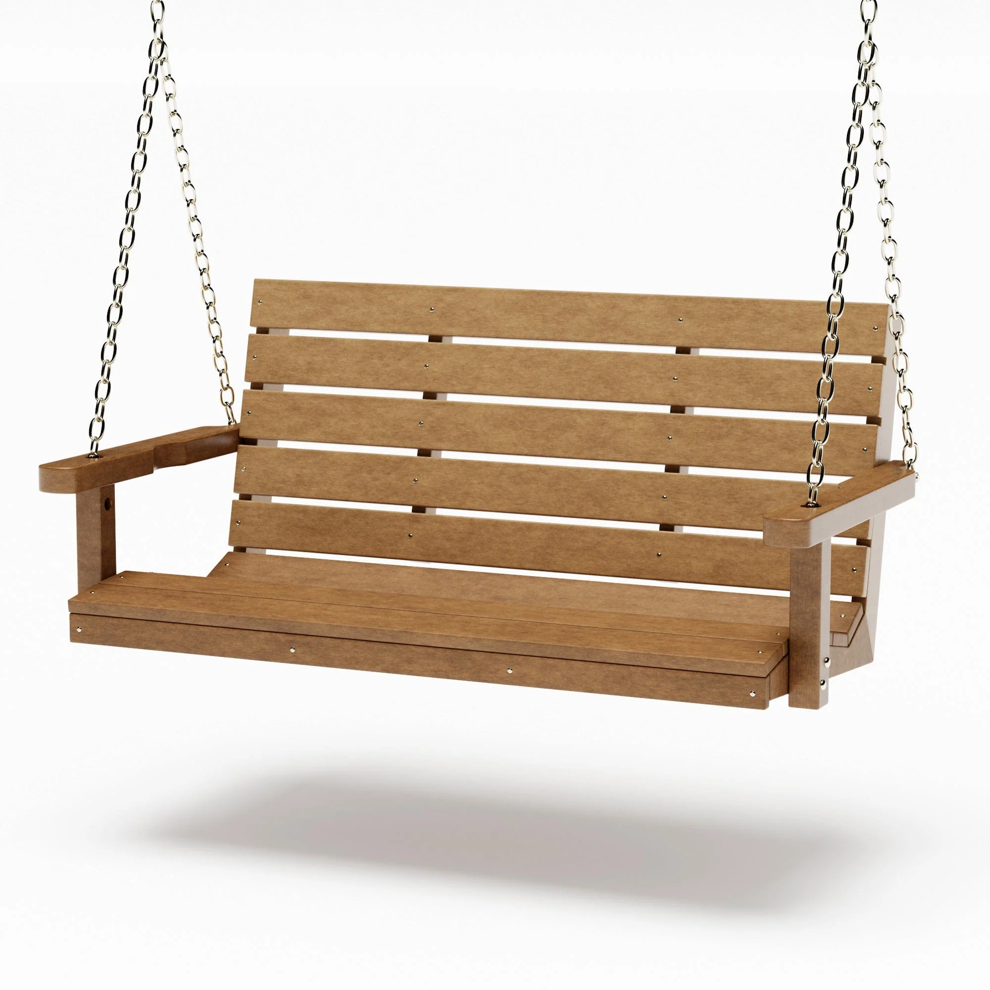 SimplyPoly 4 Foot Amish Made Signature Recycled Plastic Porch Swing, Tudor Brown - Image 2