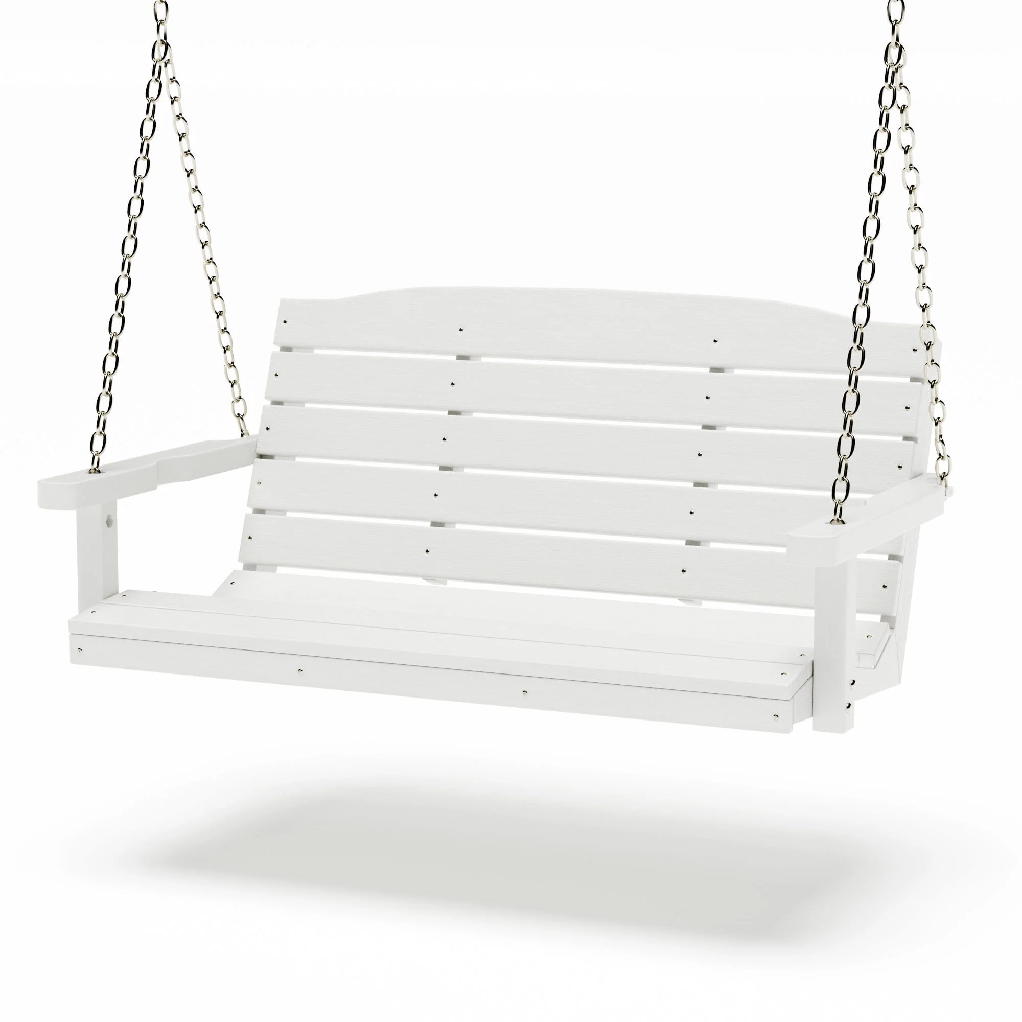 SimplyPoly 5 Foot Amish Made Classic Recycled Plastic Porch Swing, Bright White - Image 2