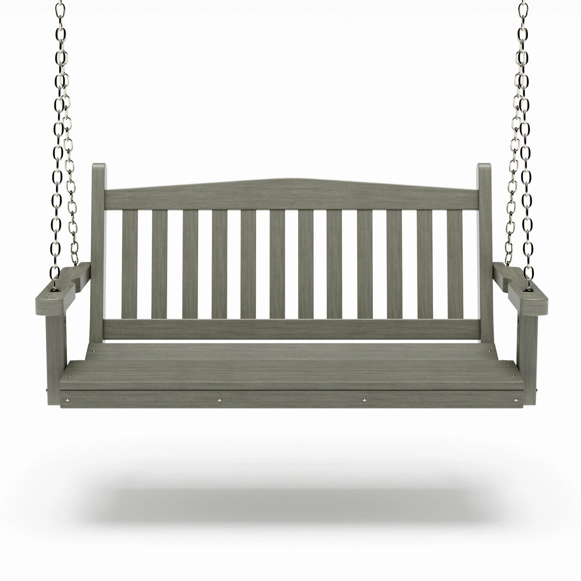 SimplyPoly 5 Foot Amish Made Mission Recycled Plastic Porch Swing, Bright White - Image 12