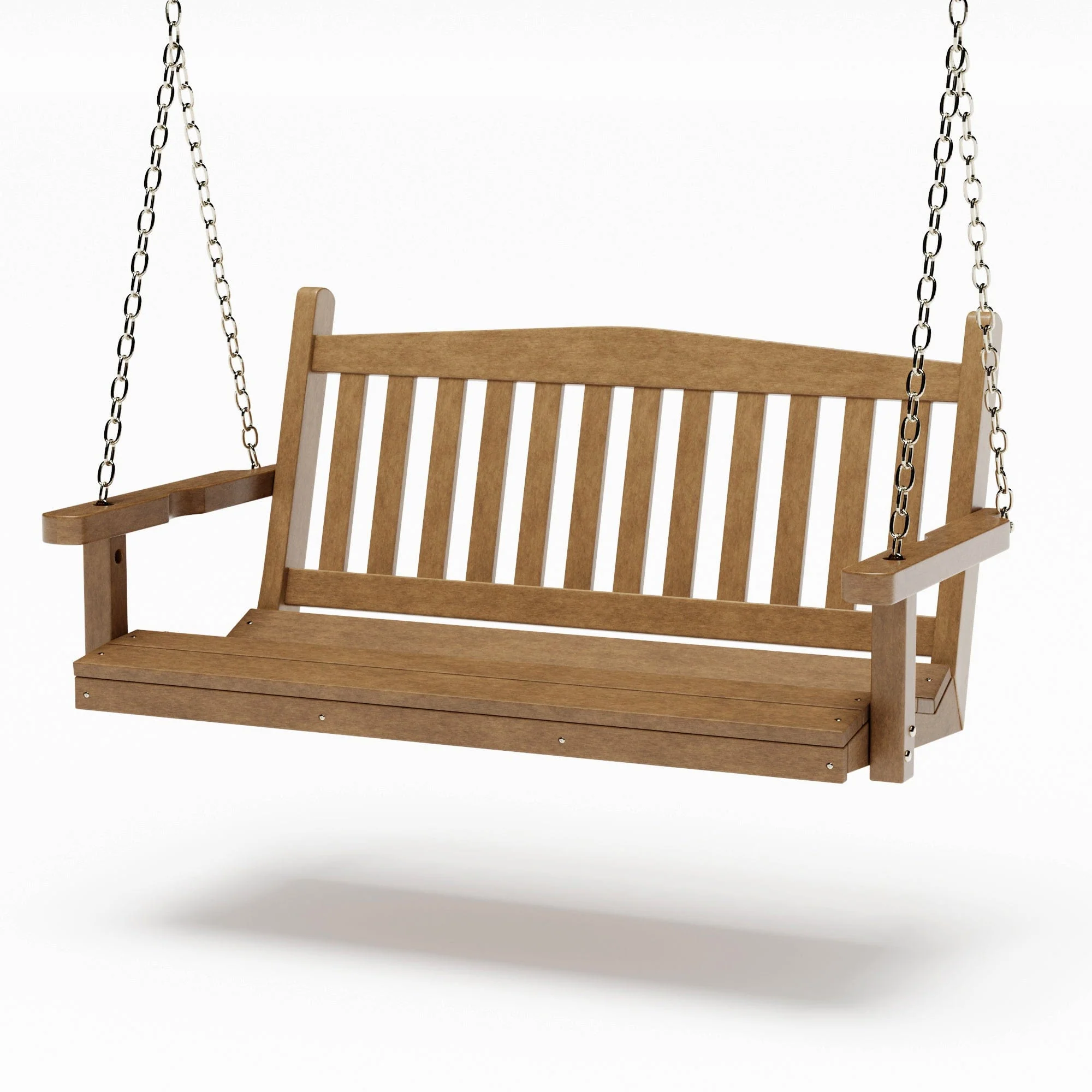 SimplyPoly 5 Foot Amish Made Mission Recycled Plastic Porch Swing, Bright White - Image 7