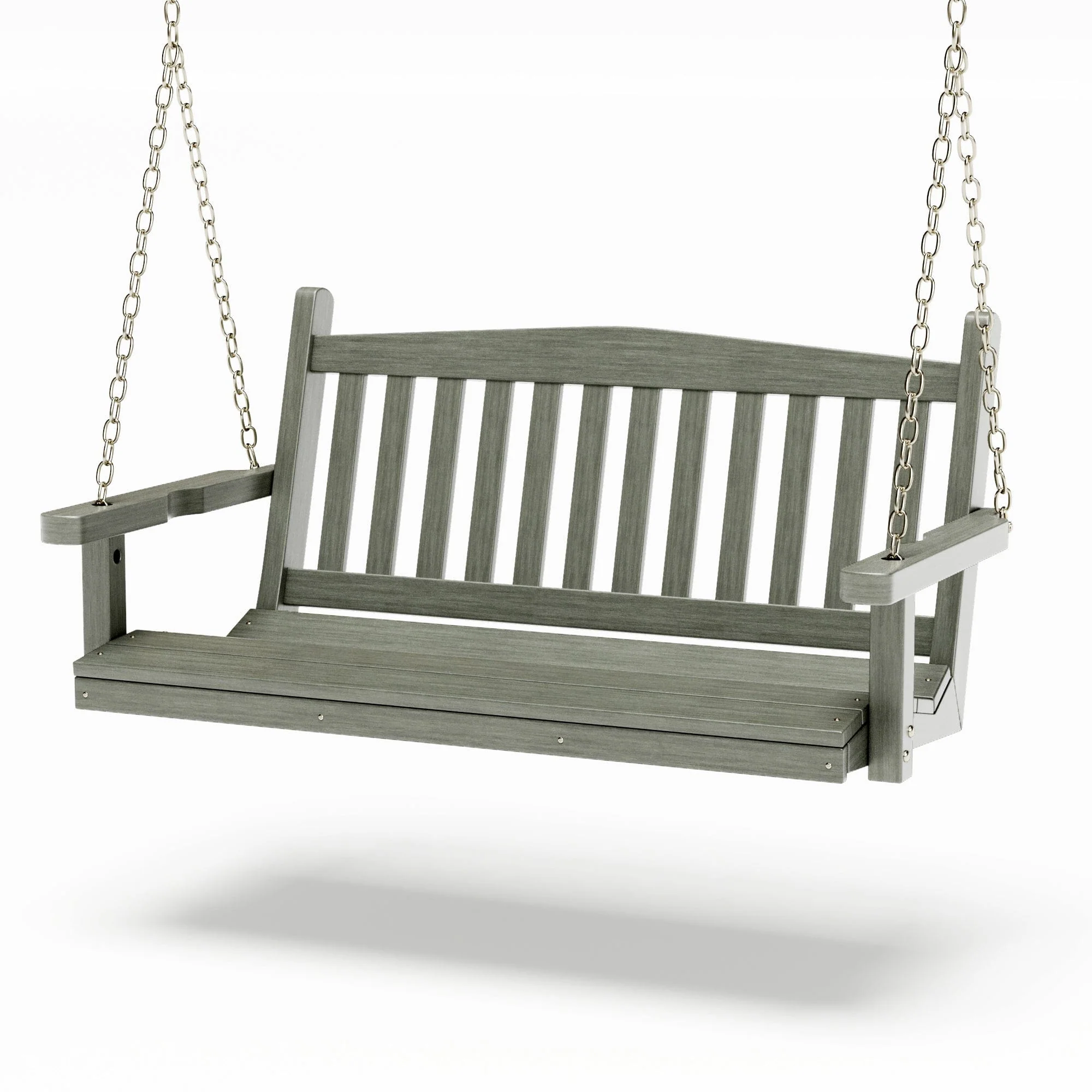 SimplyPoly 5 Foot Amish Made Mission Recycled Plastic Porch Swing, Dark Grey - Image 13