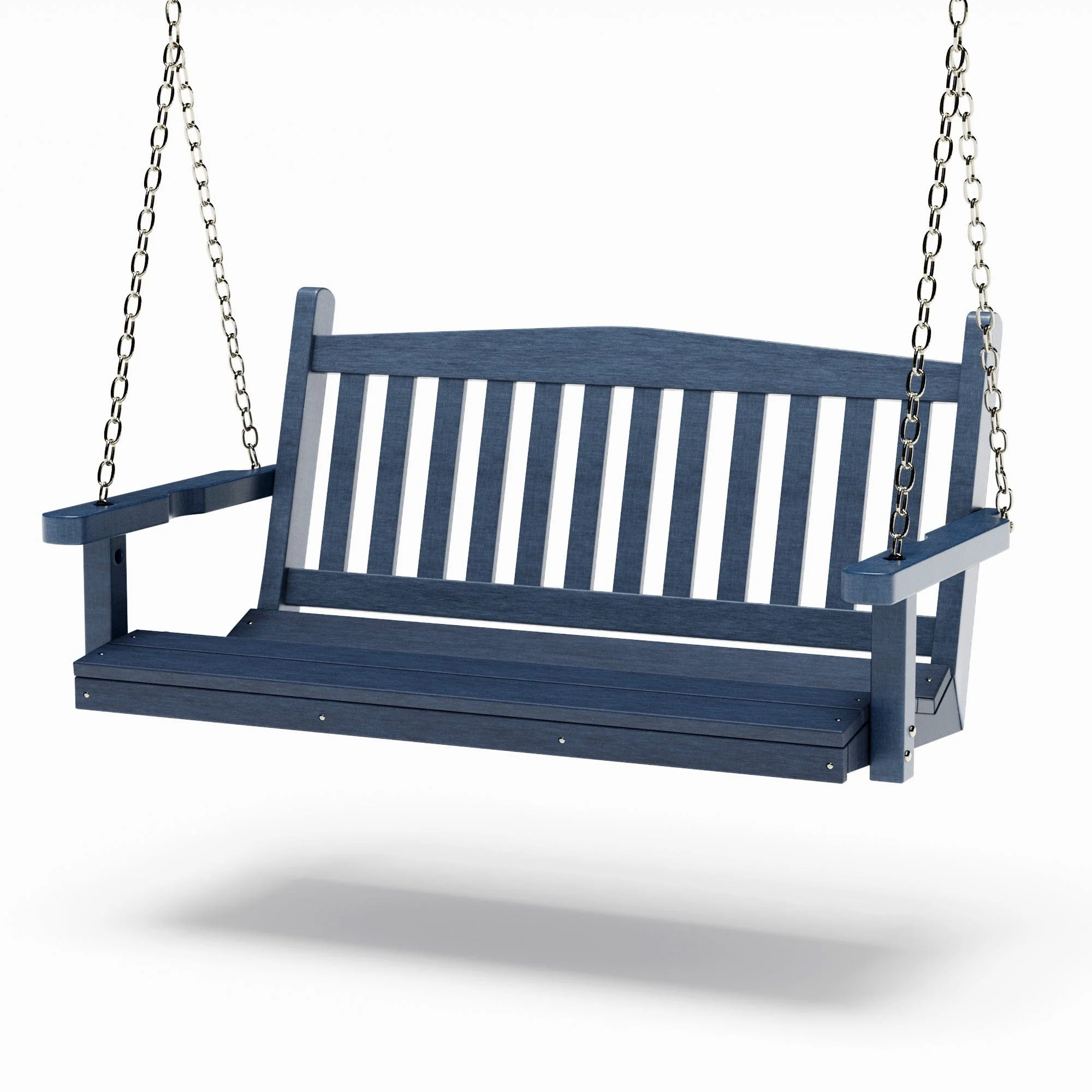 SimplyPoly 5 Foot Amish Made Mission Recycled Plastic Porch Swing, Natural Teak Wood Grain - Image 8