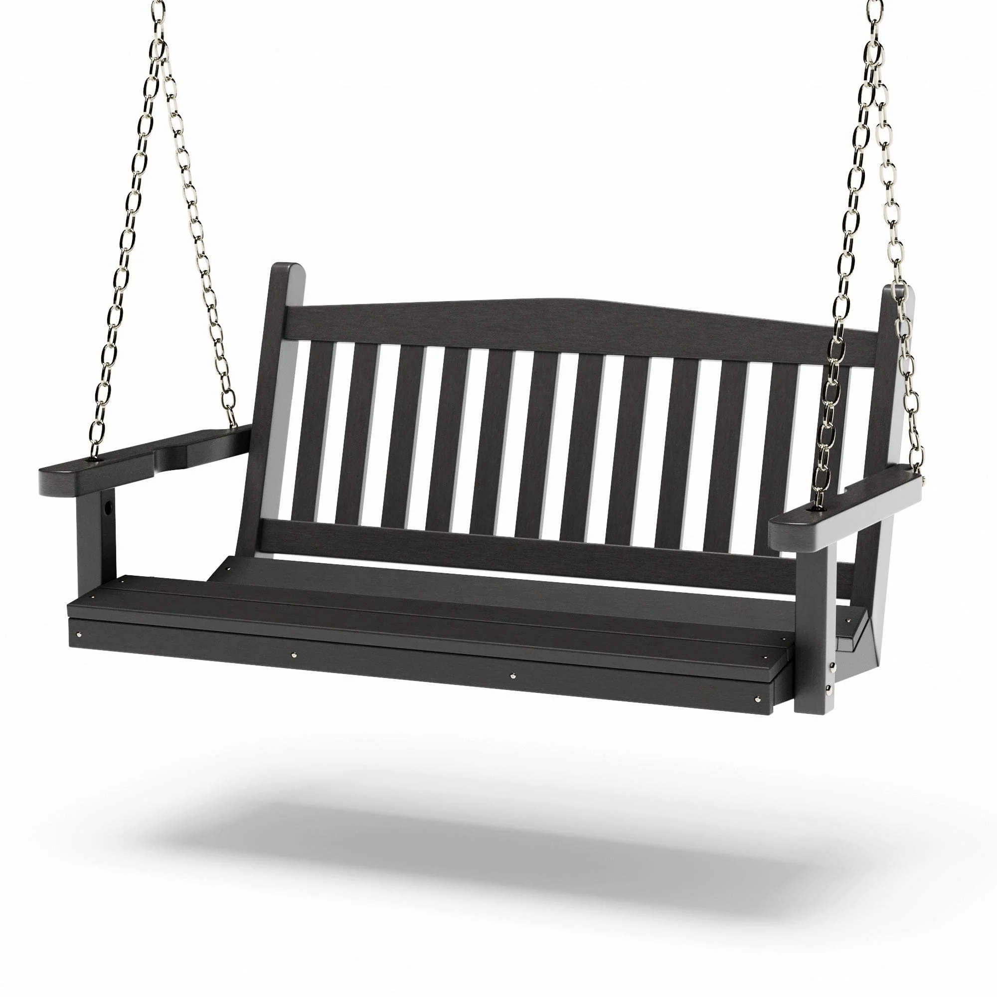 SimplyPoly 5 Foot Amish Made Mission Recycled Plastic Porch Swing, Tudor Brown - Image 19
