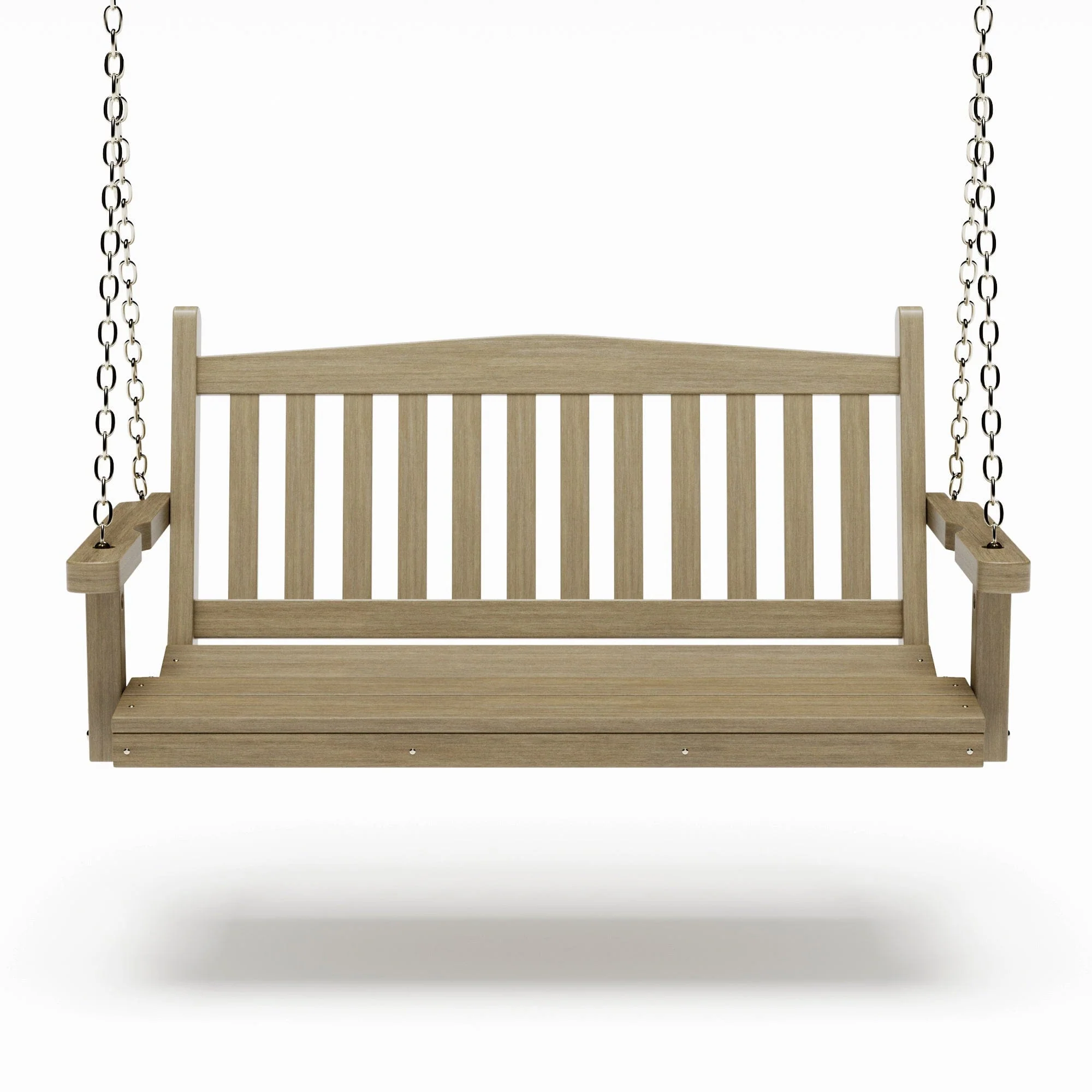 SimplyPoly 5 Foot Amish Made Mission Recycled Plastic Porch Swing, Weathered Wood - Image 13