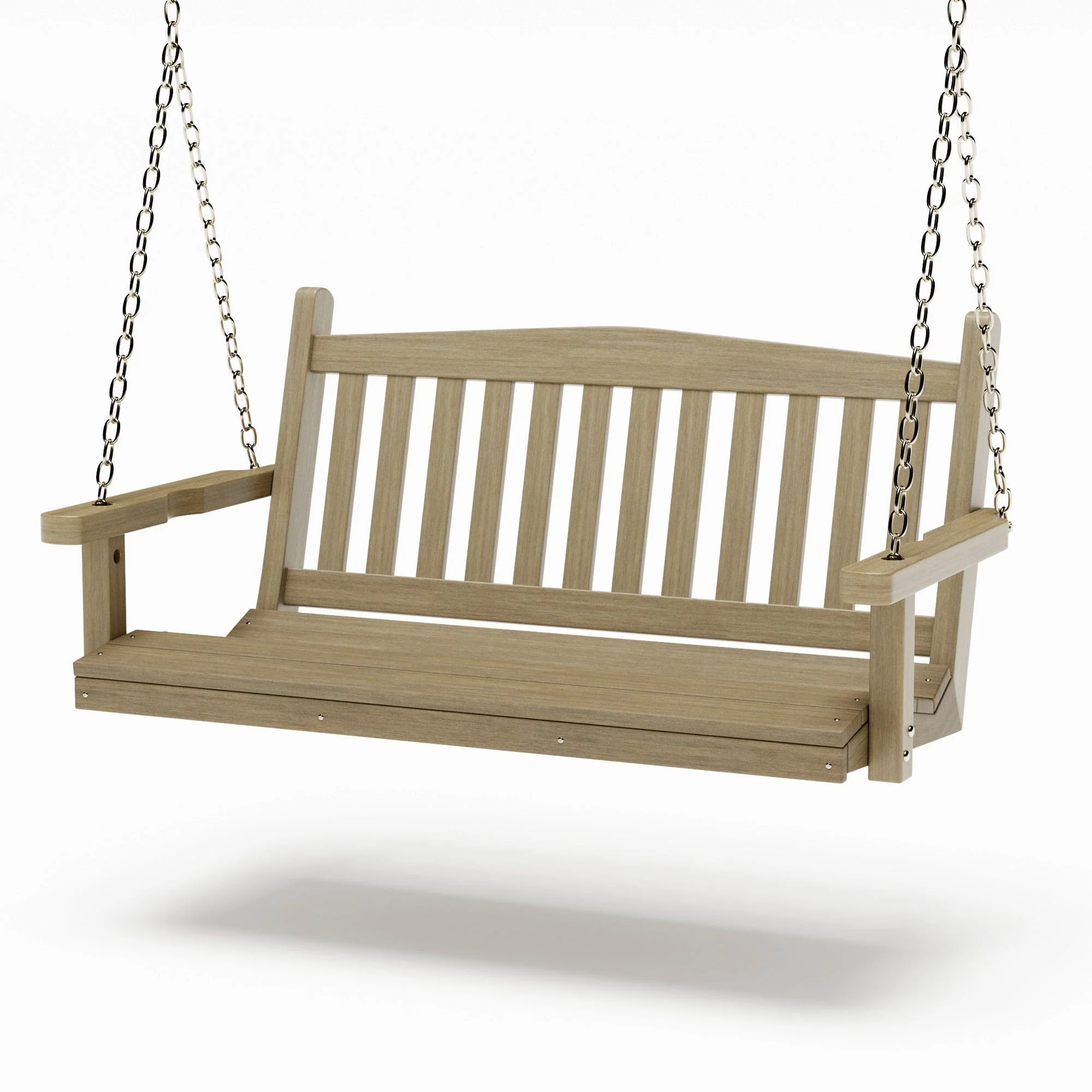 SimplyPoly 5 Foot Amish Made Mission Recycled Plastic Porch Swing, Weathered Wood - Image 14