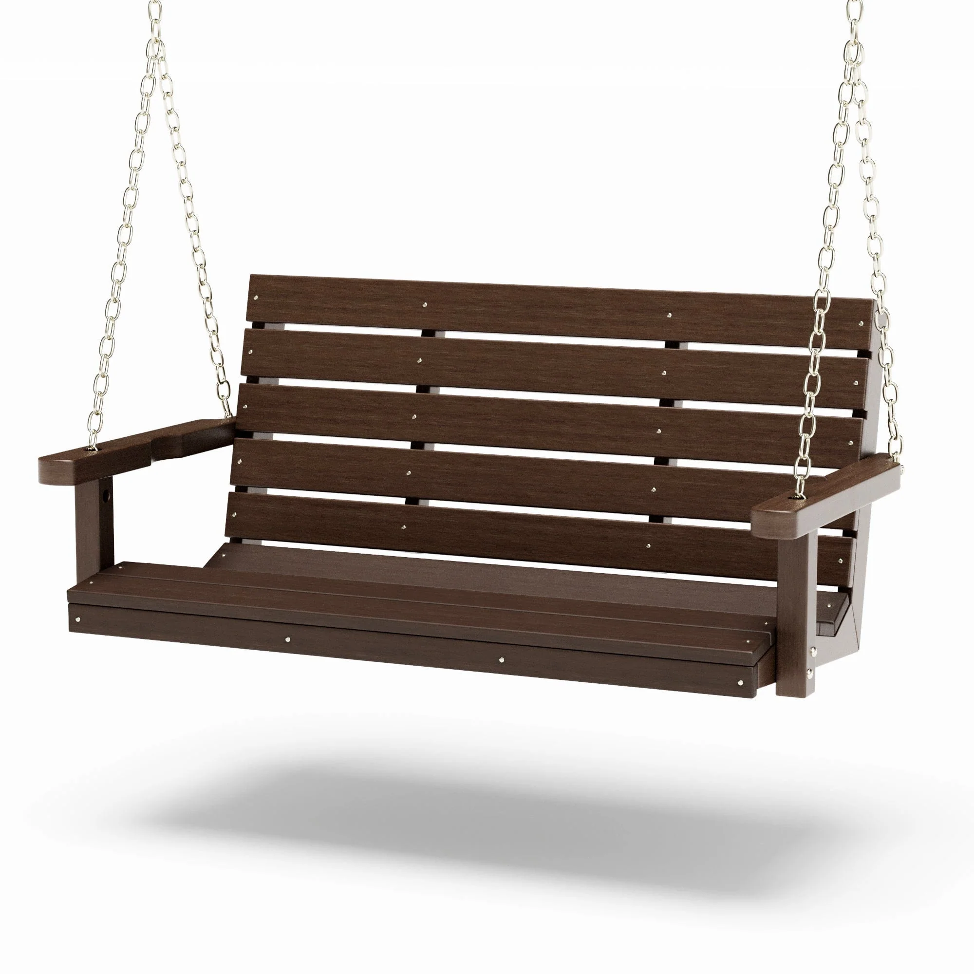 SimplyPoly 5 Foot Amish Made Signature Recycled Plastic Porch Swing, Birchwood Wood Grain - Image 4