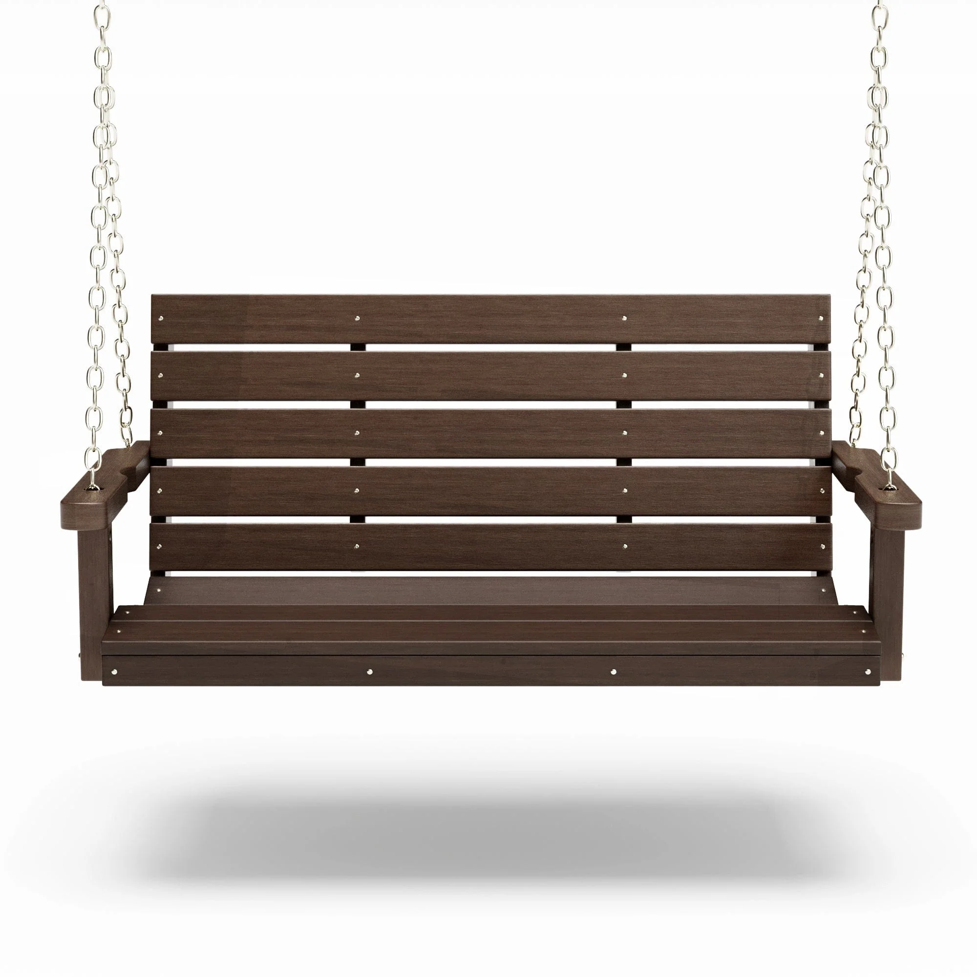 SimplyPoly 5 Foot Amish Made Signature Recycled Plastic Porch Swing, Weathered Wood - Image 6