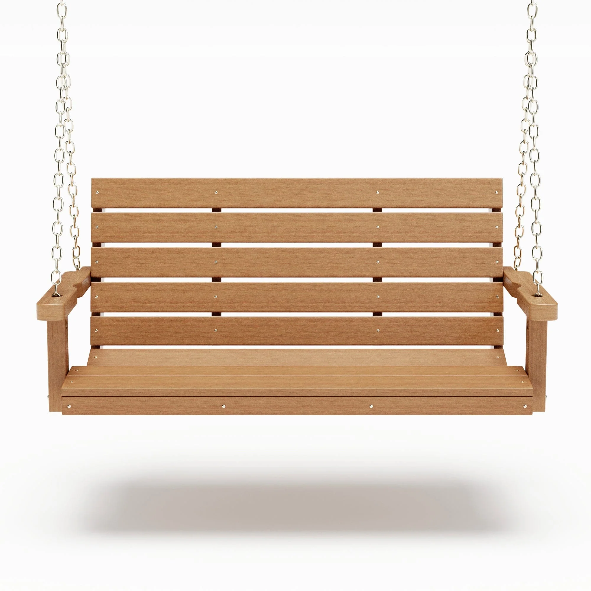 SimplyPoly 5 Foot Amish Made Signature Recycled Plastic Porch Swing, Weathered Wood - Image 8