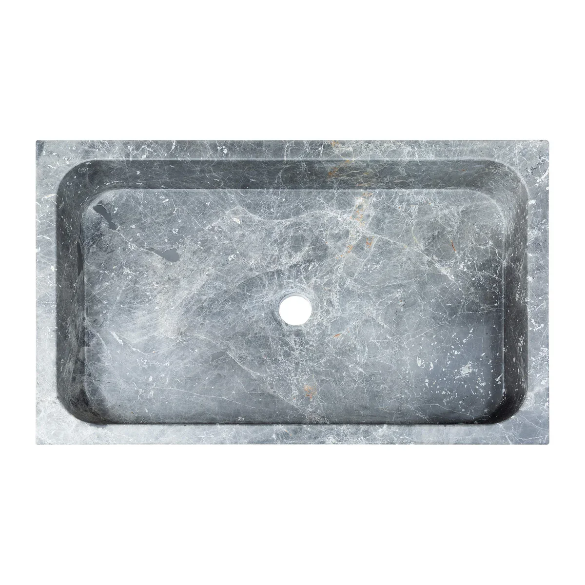 Sirius Gray Marble Rectangular Above Vanity Bathroom Sink (W)15" (L)24" (H)5" - In Stock - Image 3