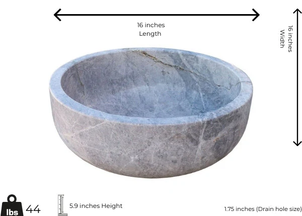 Sirius Silver Marble Sink - Image 2