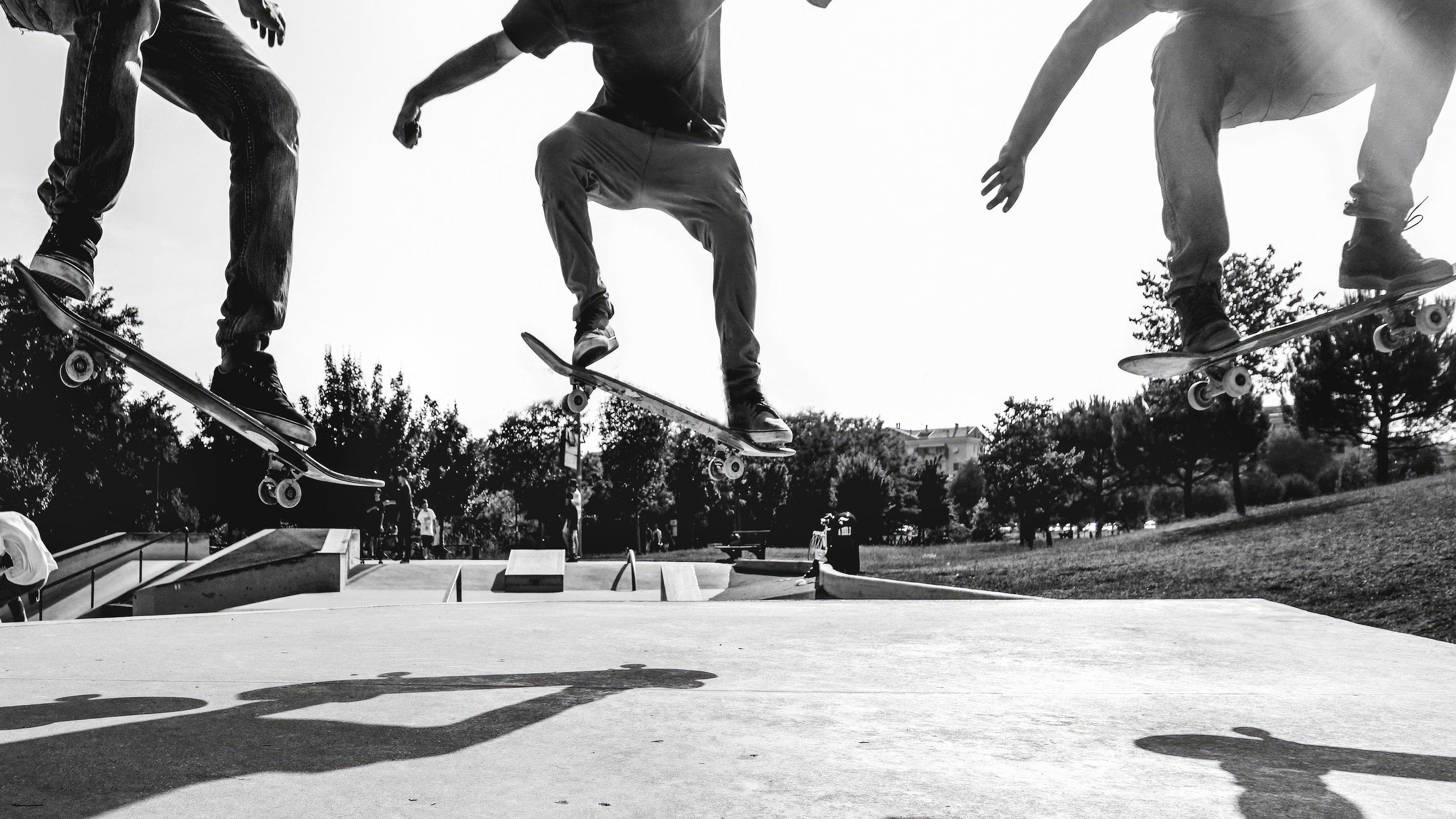 Skateboard Urban Park. Black and White Wall Mural. #7056 - Image 2