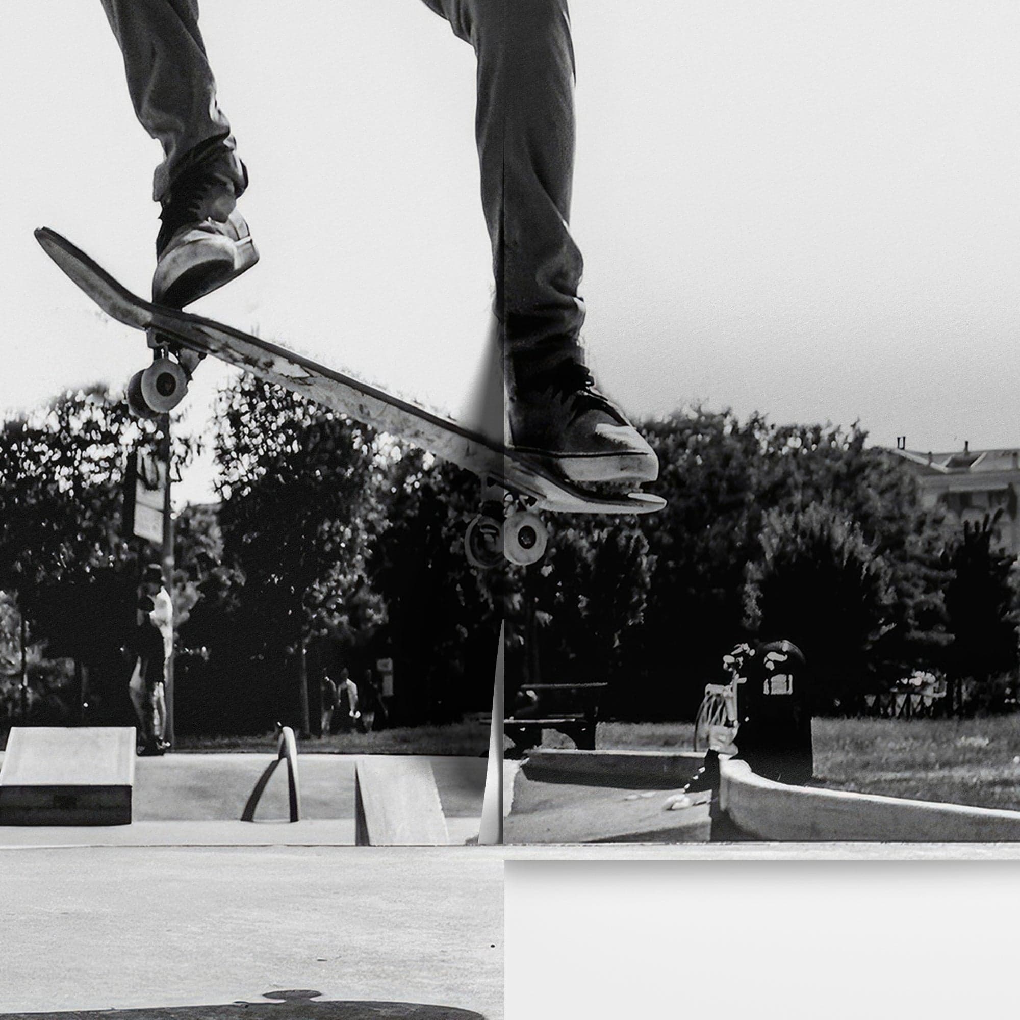 Skateboard Urban Park. Black and White Wall Mural. #7056 - Image 7