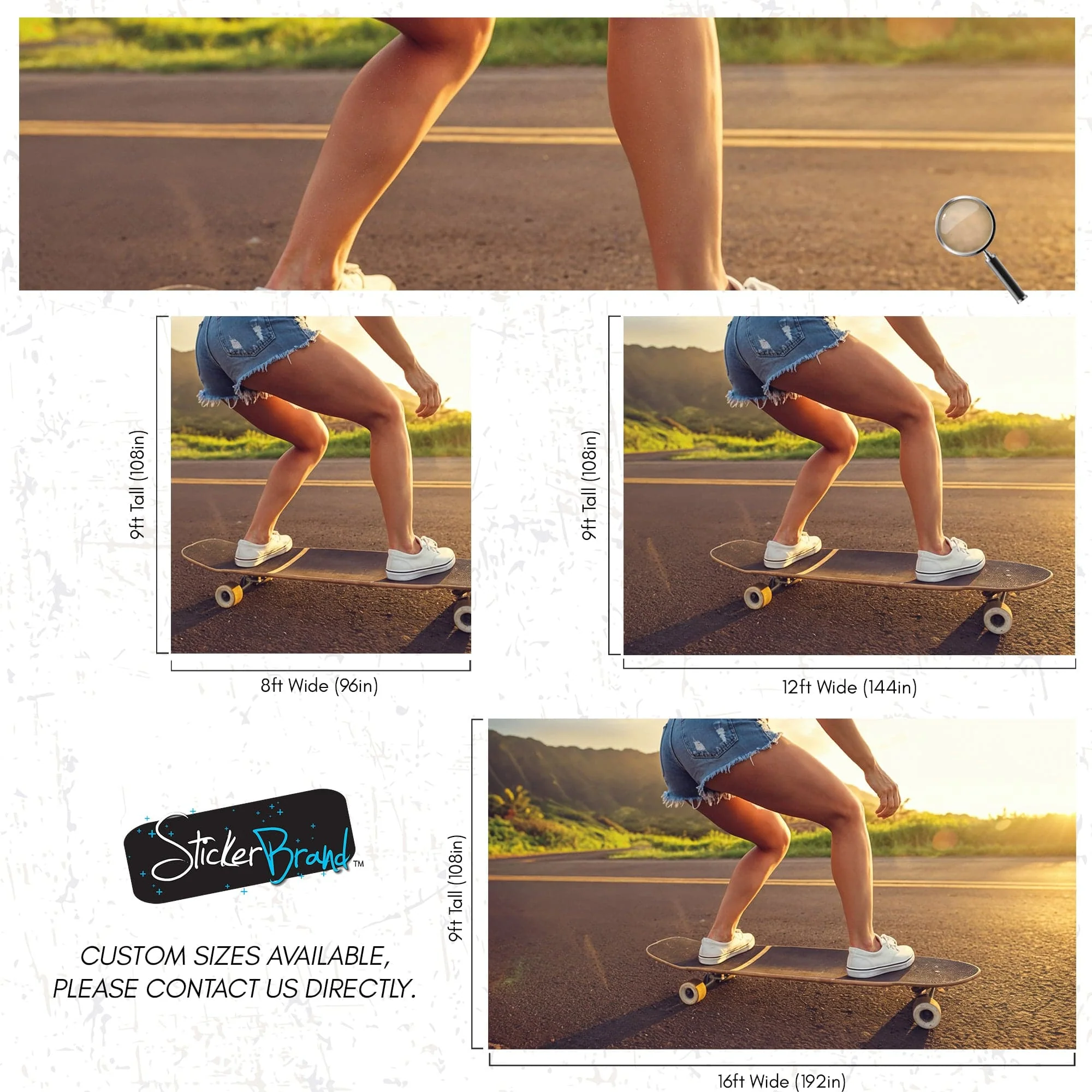 Skater Girl Wallpaper. Tropical Vibe Wall Mural. #7055 - Image 7