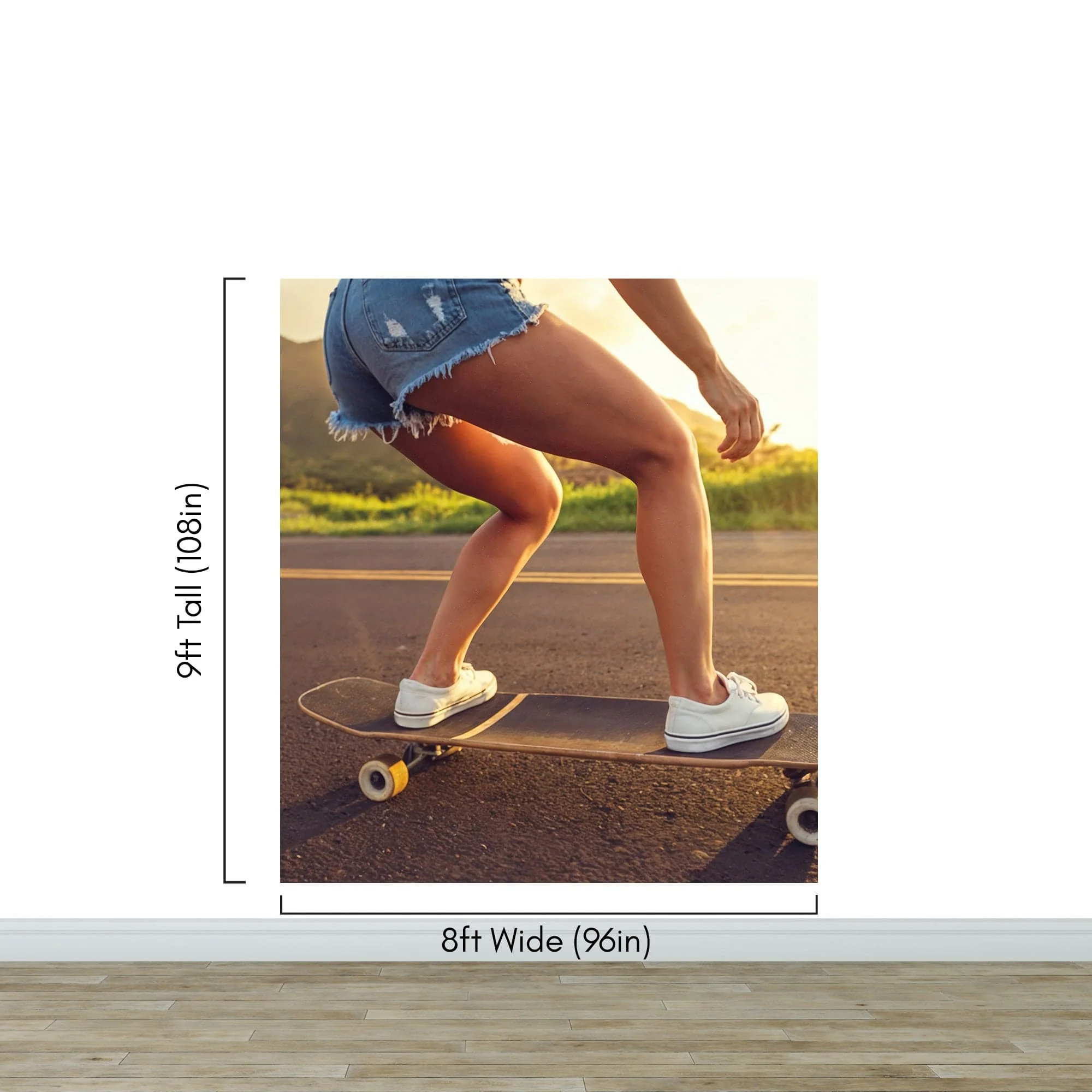 Skater Girl Wallpaper. Tropical Vibe Wall Mural. #7055 - Image 9