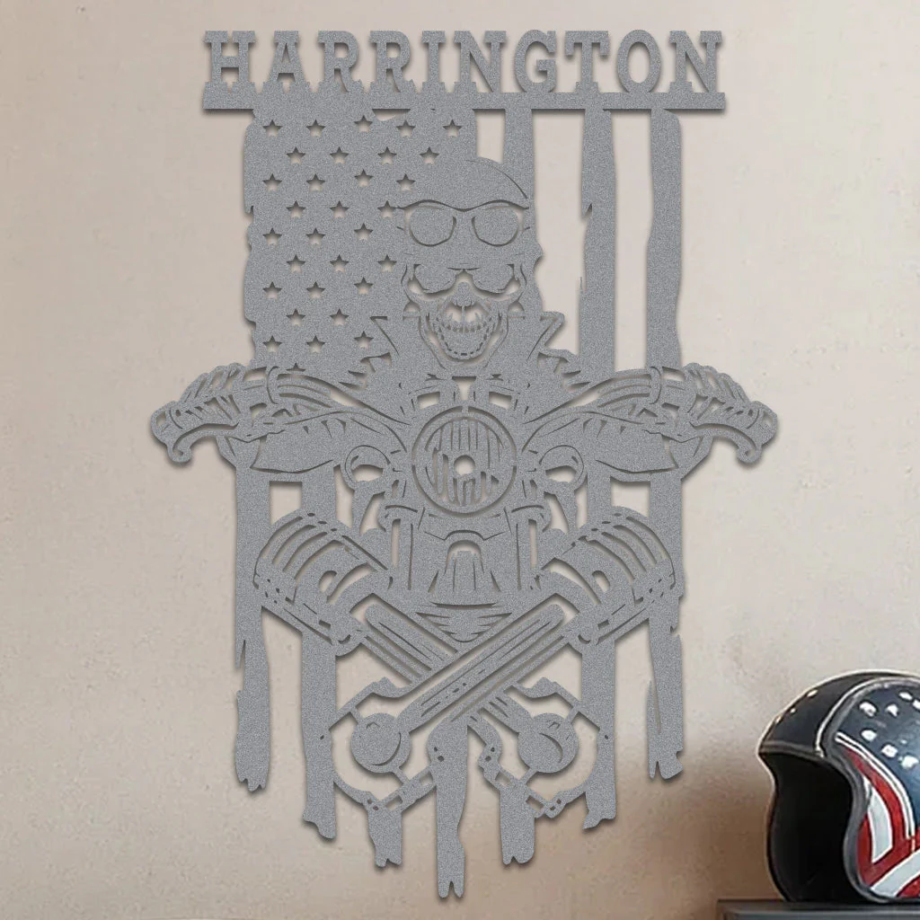 Skeleton On a Motorcycle Sign w Name - Image 5