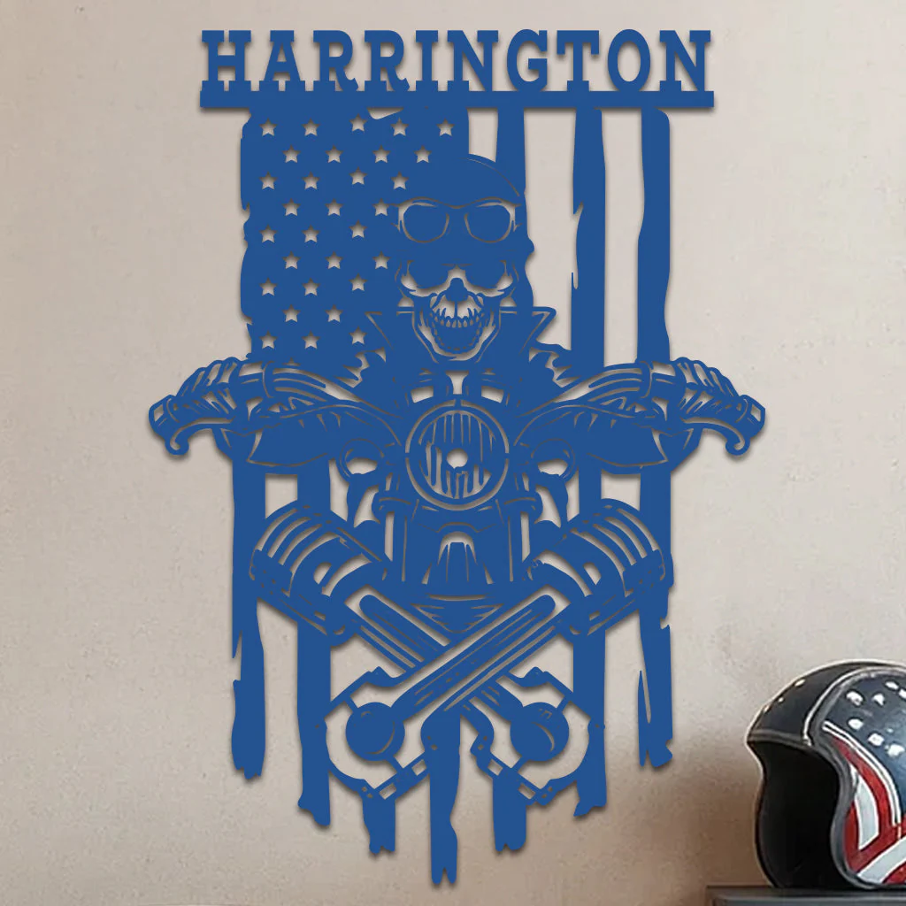 Skeleton On a Motorcycle Sign w Name - Image 8