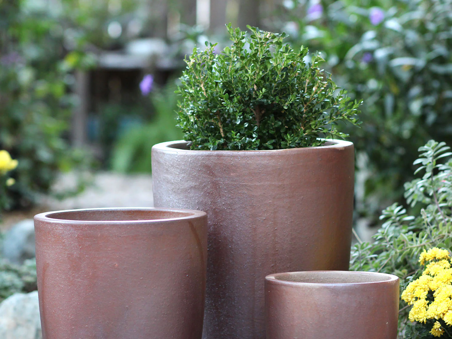 Slim Round Planter - Set of 3 (Clay) By Plantatorem - Image 2