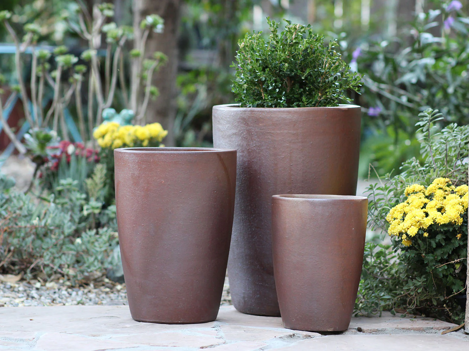 Slim Round Planter - Set of 3 (Clay) By Plantatorem - Image 3