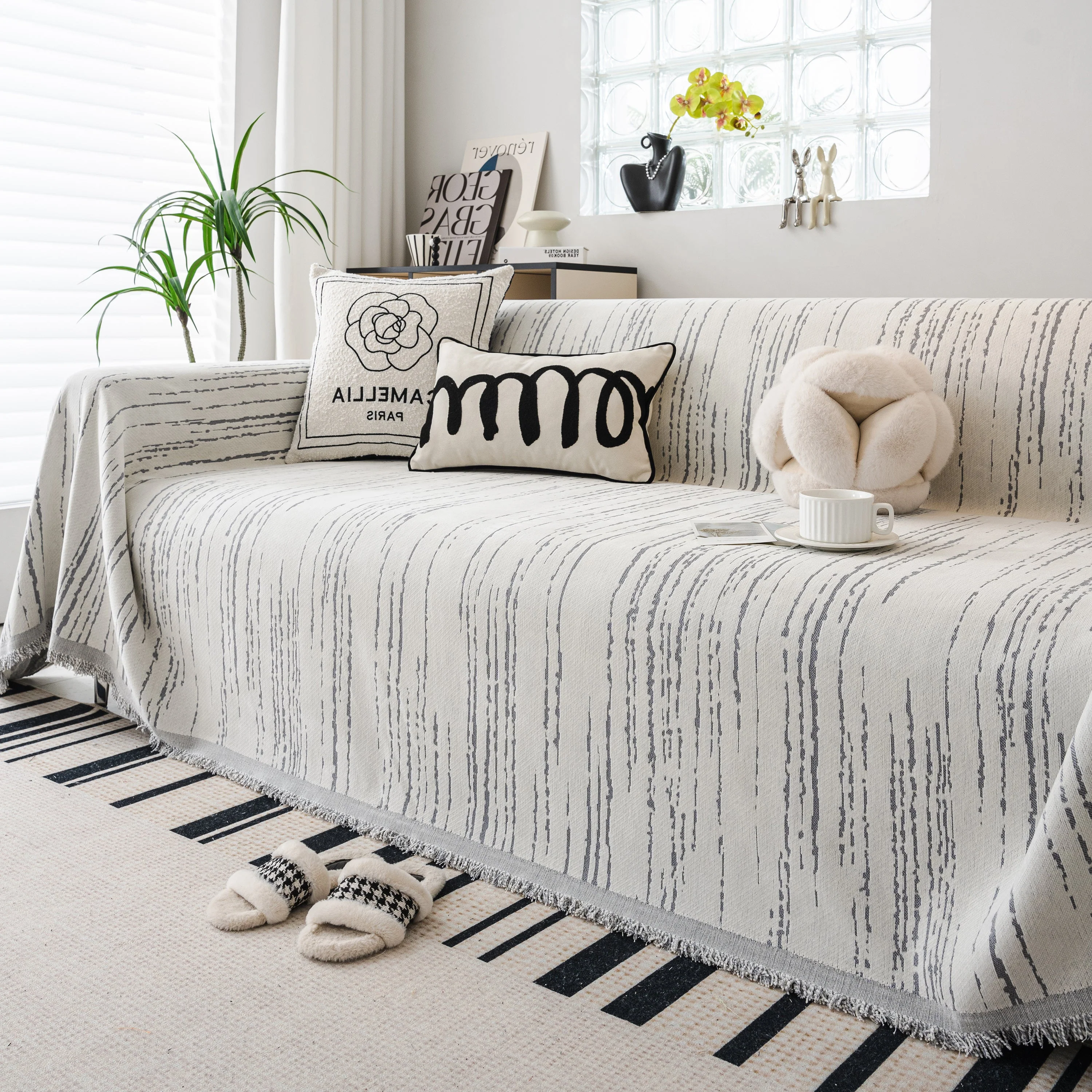 Slip Covers for Sofas, Sofa Throw Cover Soft Chenille Sofa Bed Cover, L Shaped Sectional Couch Covers - Image 100