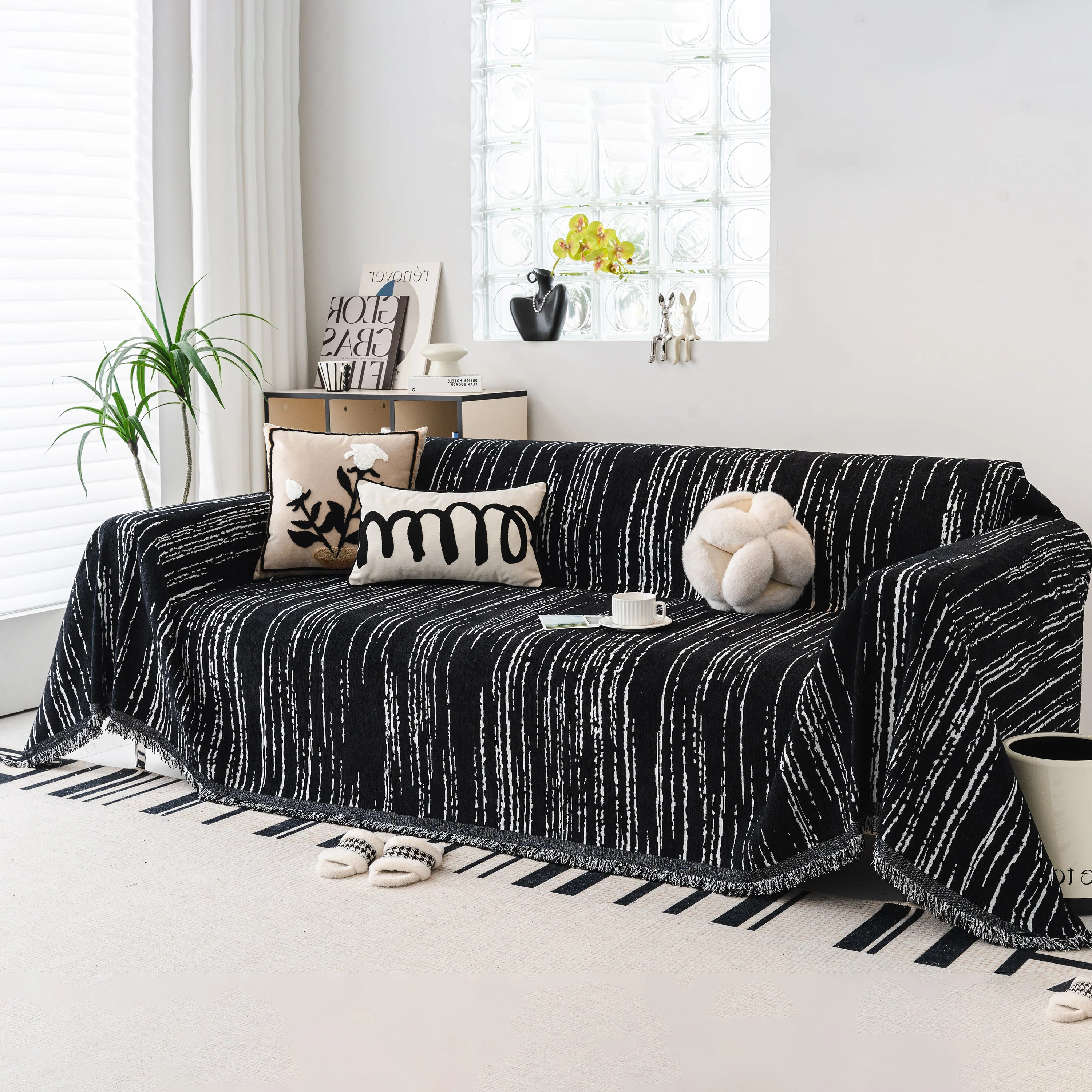 Slip Covers for Sofas, Sofa Throw Cover Soft Chenille Sofa Bed Cover, L Shaped Sectional Couch Covers - Image 34