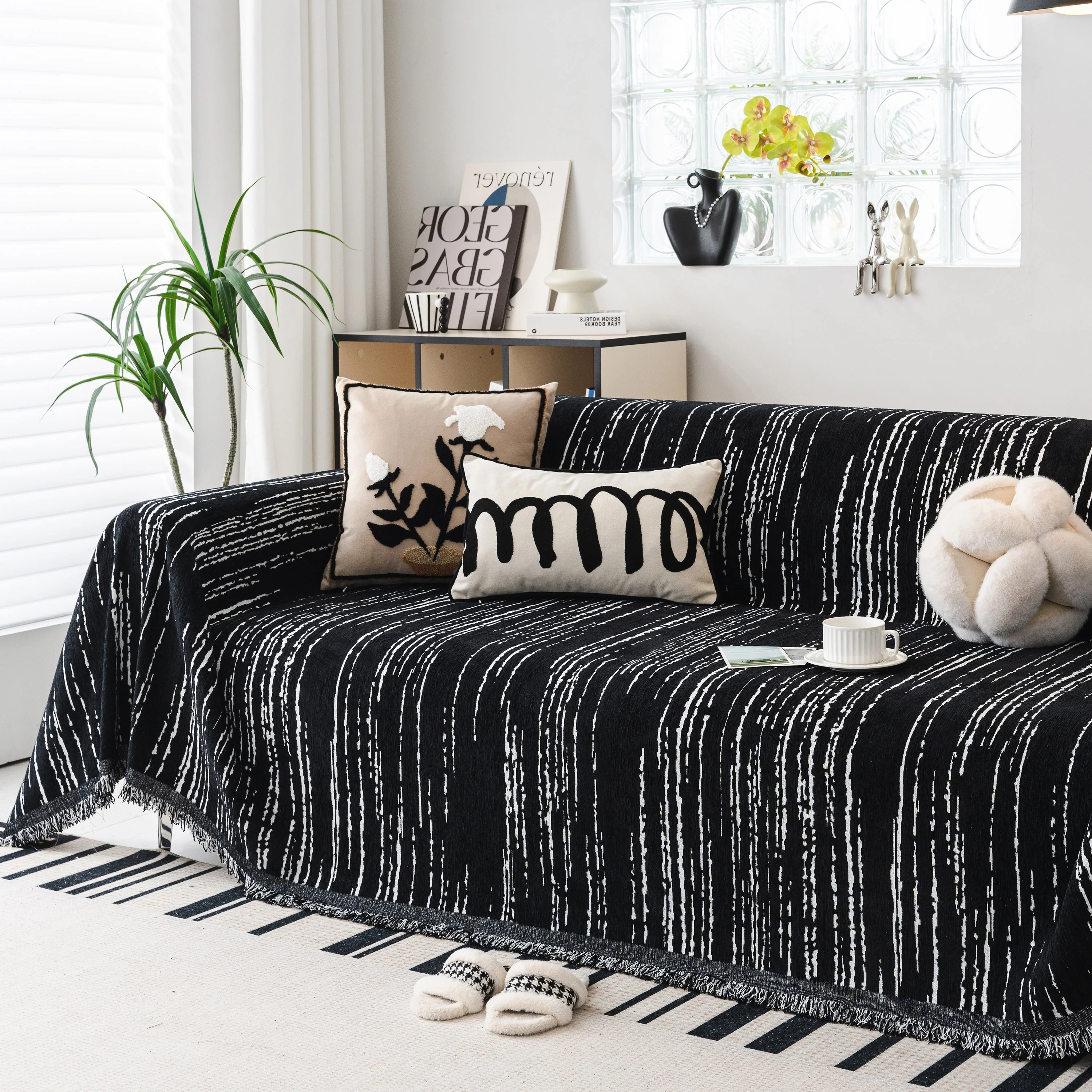 Slip Covers for Sofas, Sofa Throw Cover Soft Chenille Sofa Bed Cover, L Shaped Sectional Couch Covers - Image 35