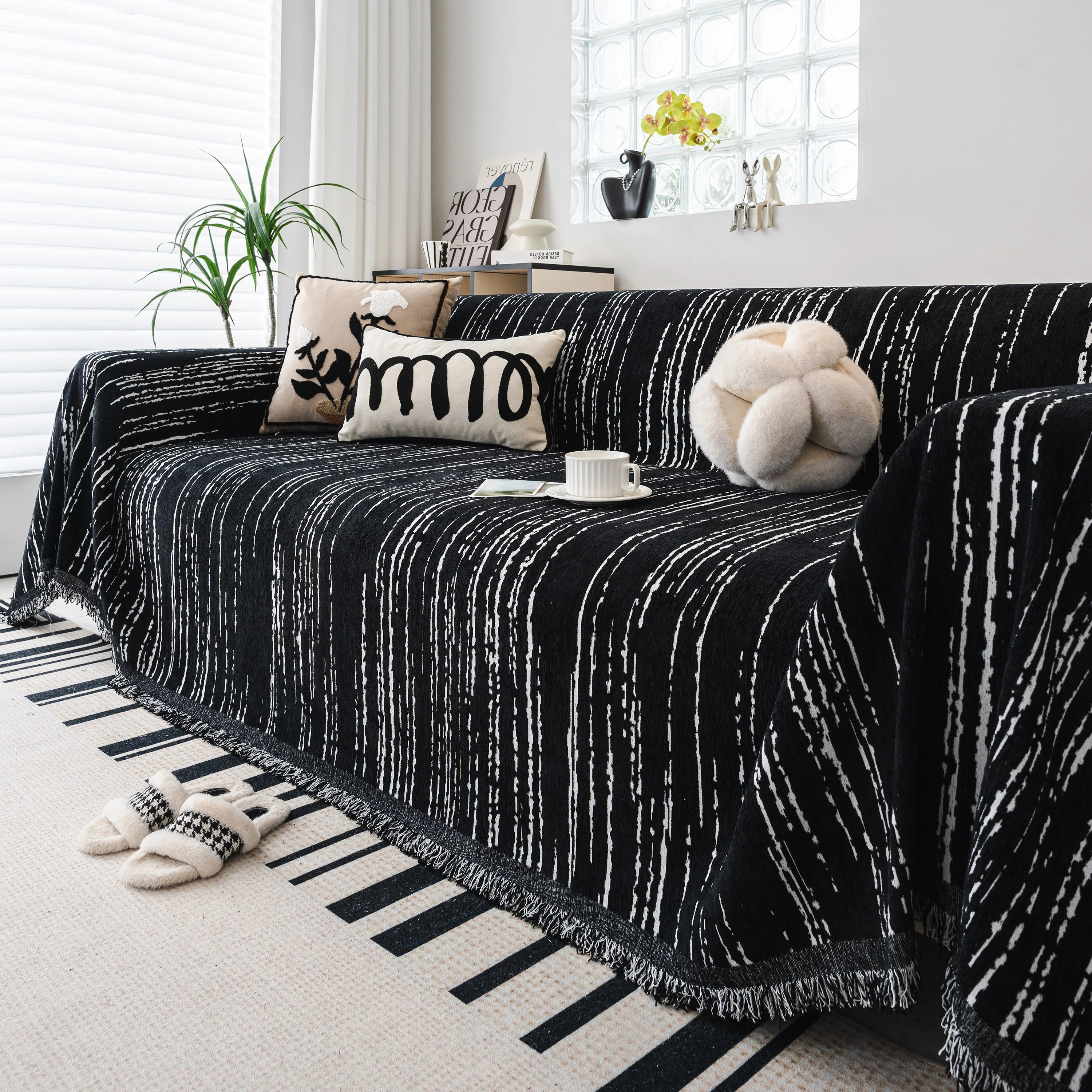 Slip Covers for Sofas, Sofa Throw Cover Soft Chenille Sofa Bed Cover, L Shaped Sectional Couch Covers - Image 42