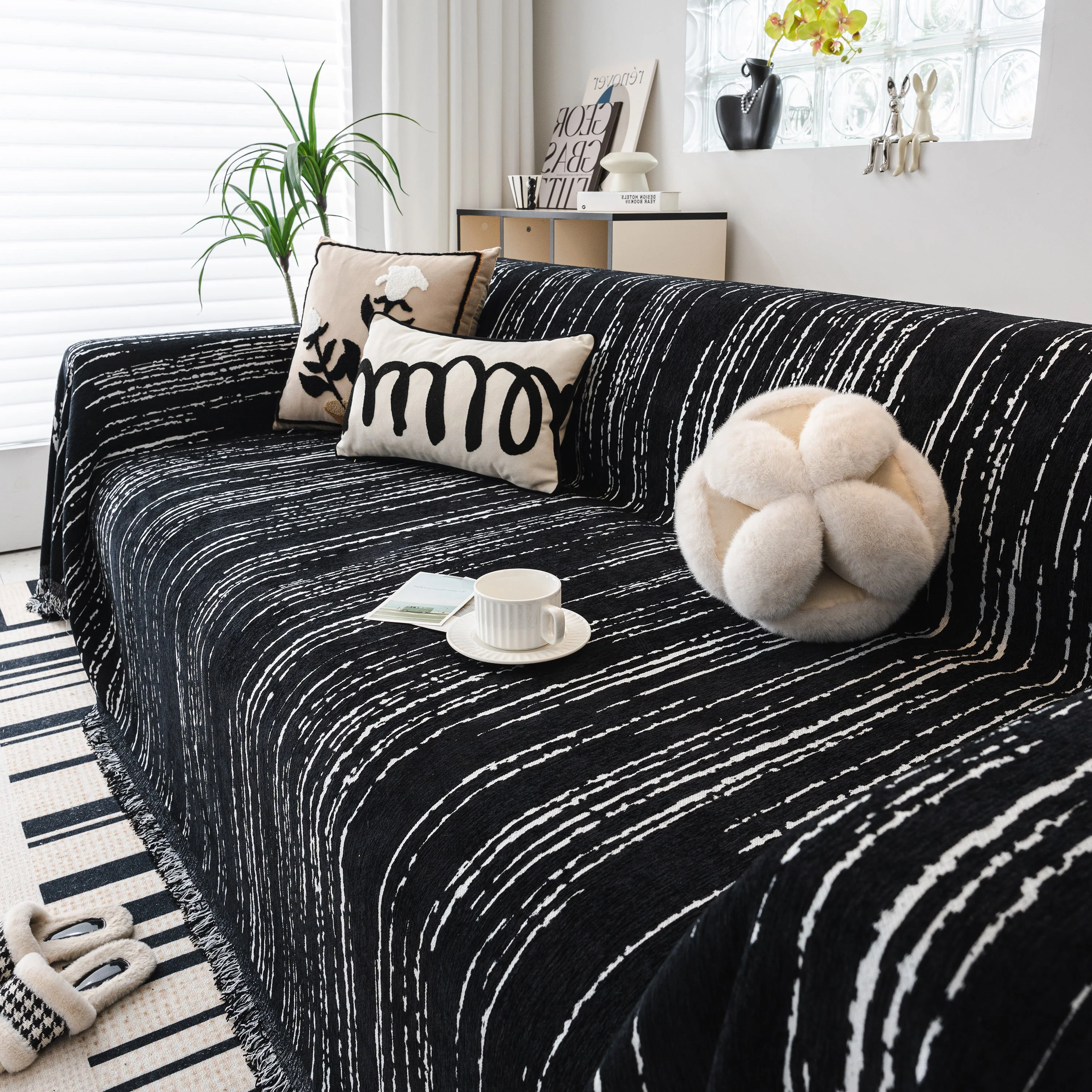 Slip Covers for Sofas, Sofa Throw Cover Soft Chenille Sofa Bed Cover, L Shaped Sectional Couch Covers - Image 43