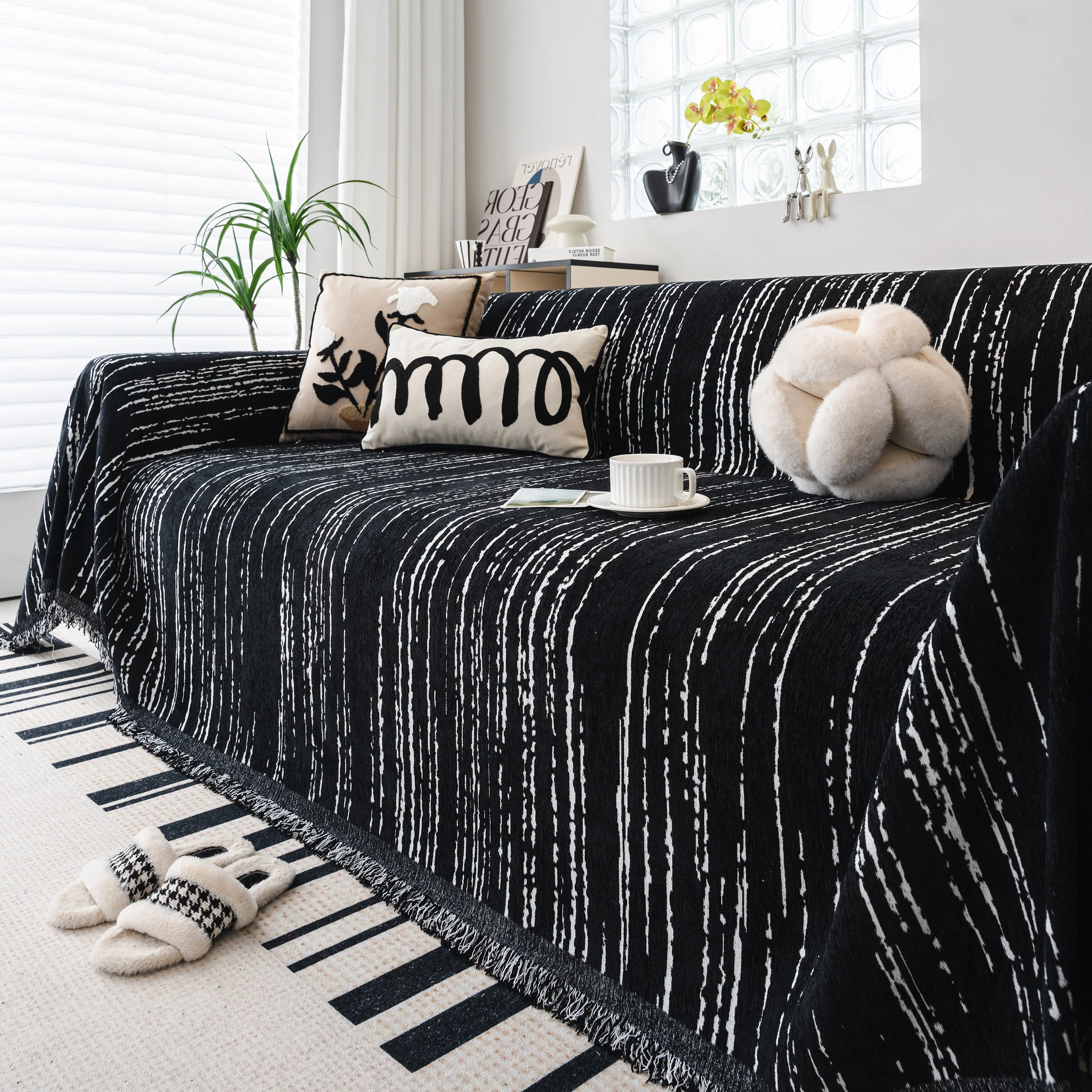 Slip Covers for Sofas, Sofa Throw Cover Soft Chenille Sofa Bed Cover, L Shaped Sectional Couch Covers - Image 44