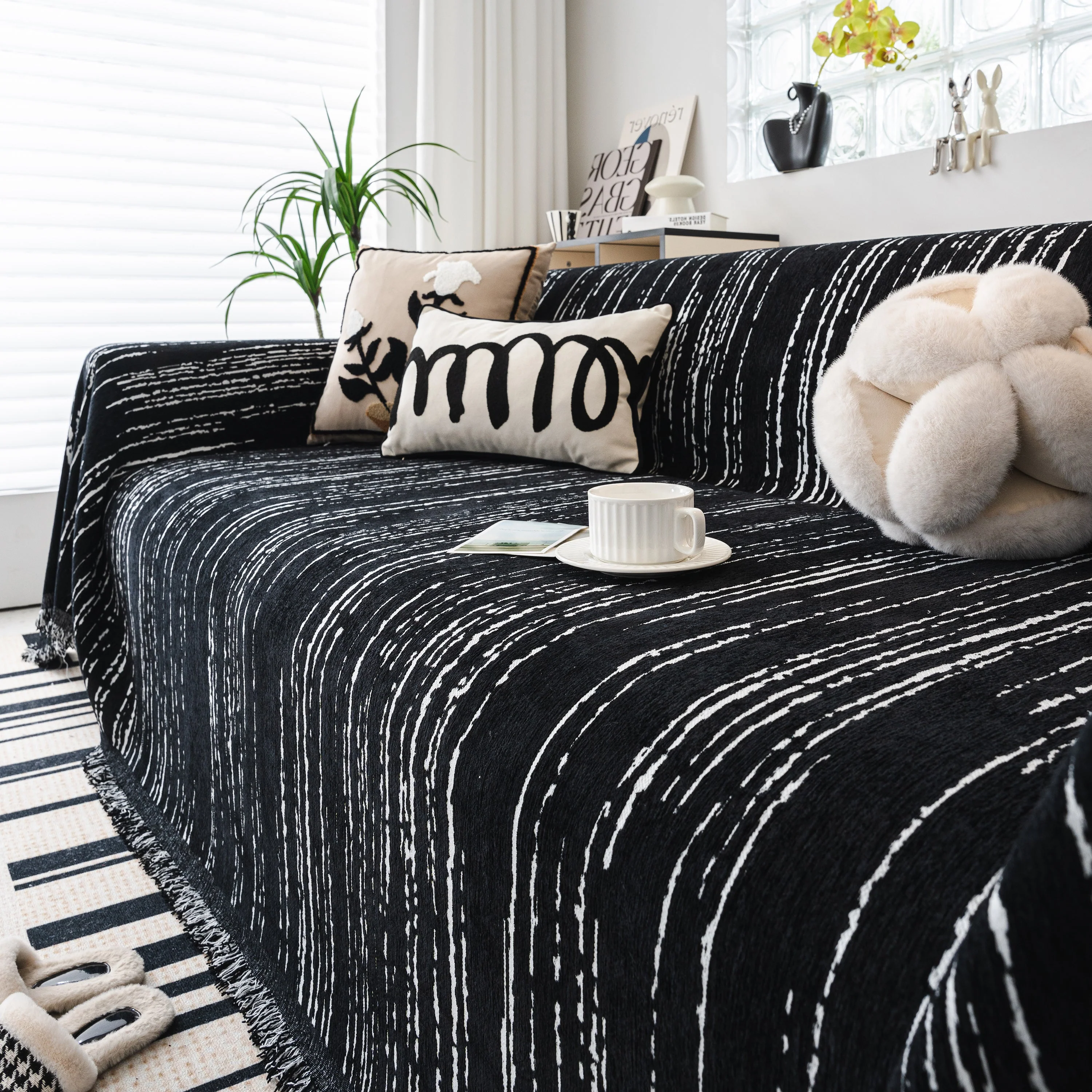 Slip Covers for Sofas, Sofa Throw Cover Soft Chenille Sofa Bed Cover, L Shaped Sectional Couch Covers - Image 45