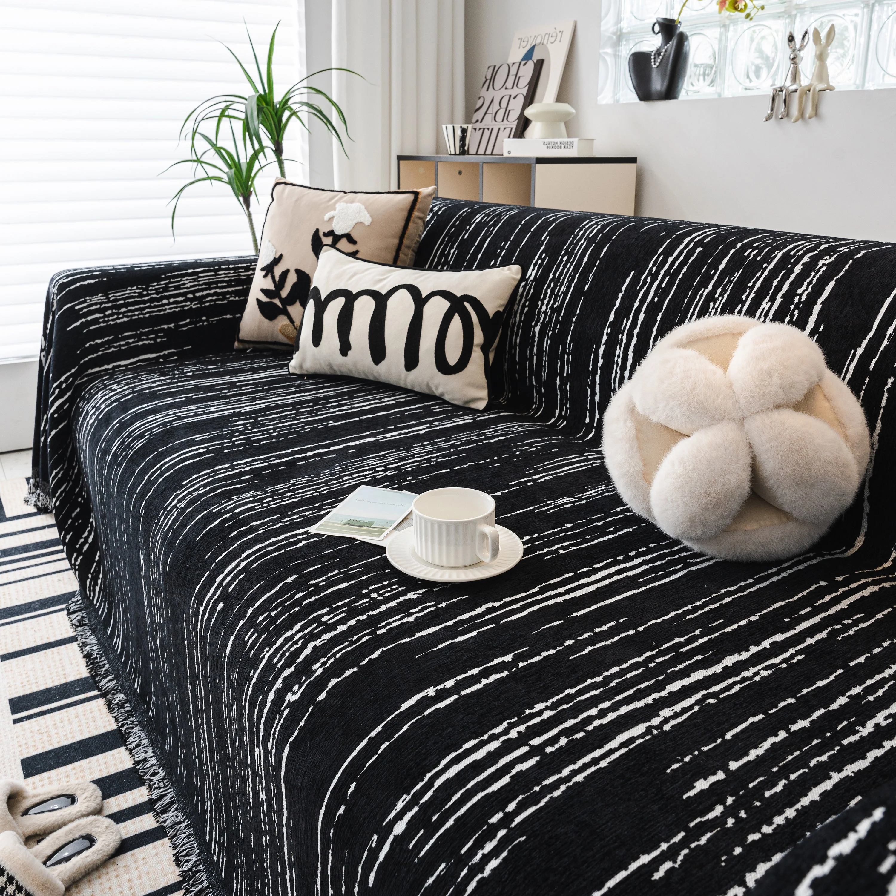 Slip Covers for Sofas, Sofa Throw Cover Soft Chenille Sofa Bed Cover, L Shaped Sectional Couch Covers - Image 46