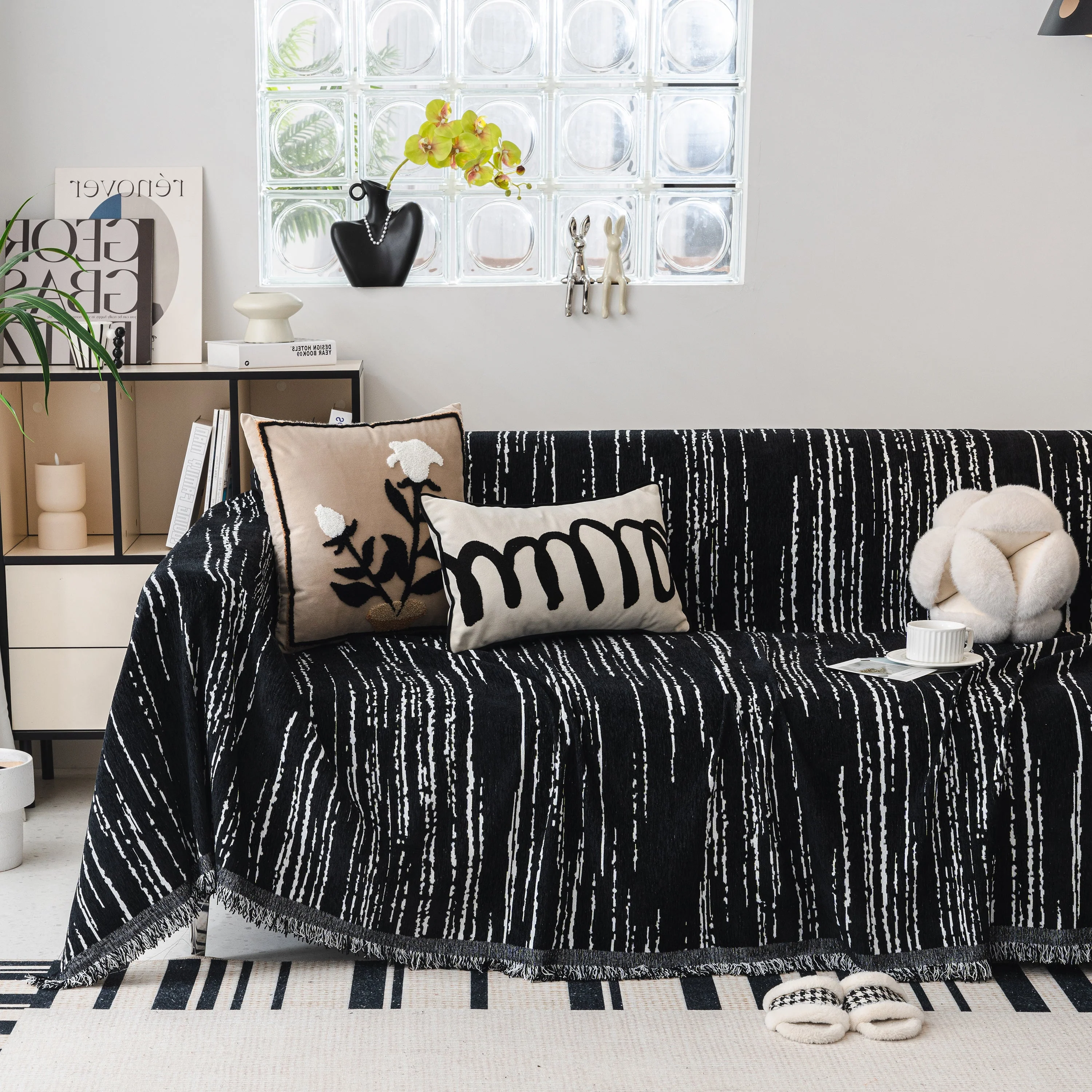 Slip Covers for Sofas, Sofa Throw Cover Soft Chenille Sofa Bed Cover, L Shaped Sectional Couch Covers - Image 53