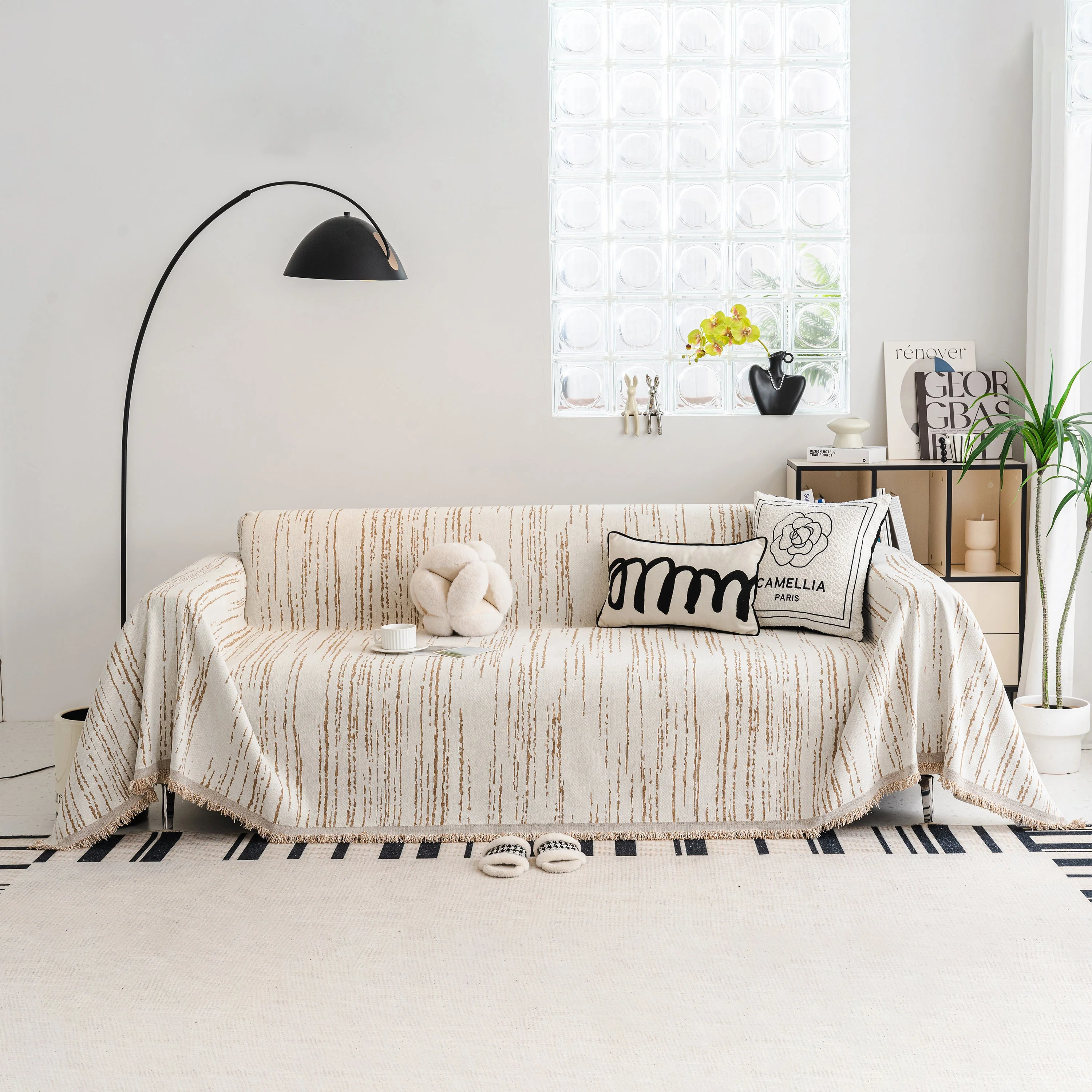 Slip Covers for Sofas, Sofa Throw Cover Soft Chenille Sofa Bed Cover, L Shaped Sectional Couch Covers - Image 59