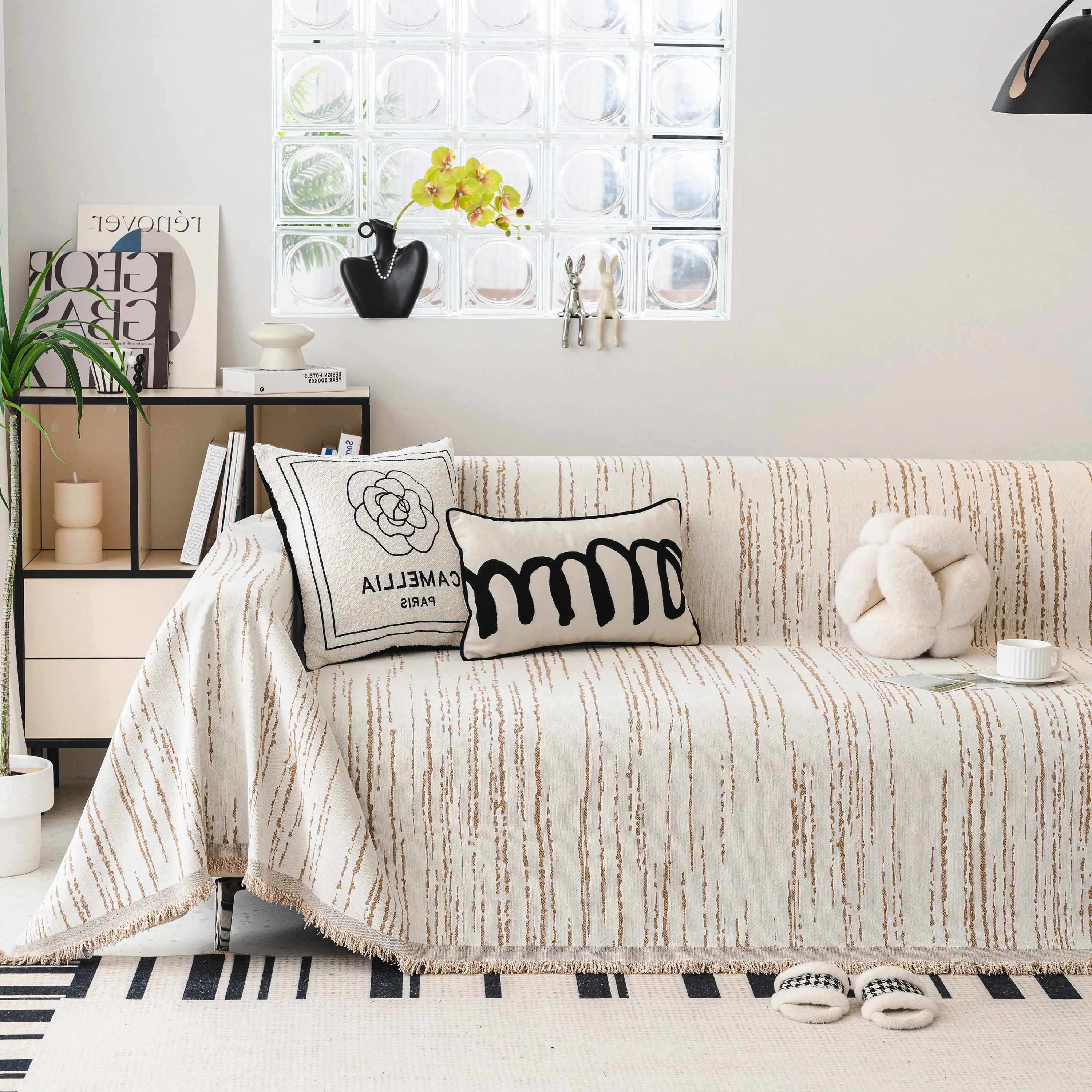 Slip Covers for Sofas, Sofa Throw Cover Soft Chenille Sofa Bed Cover, L Shaped Sectional Couch Covers - Image 60