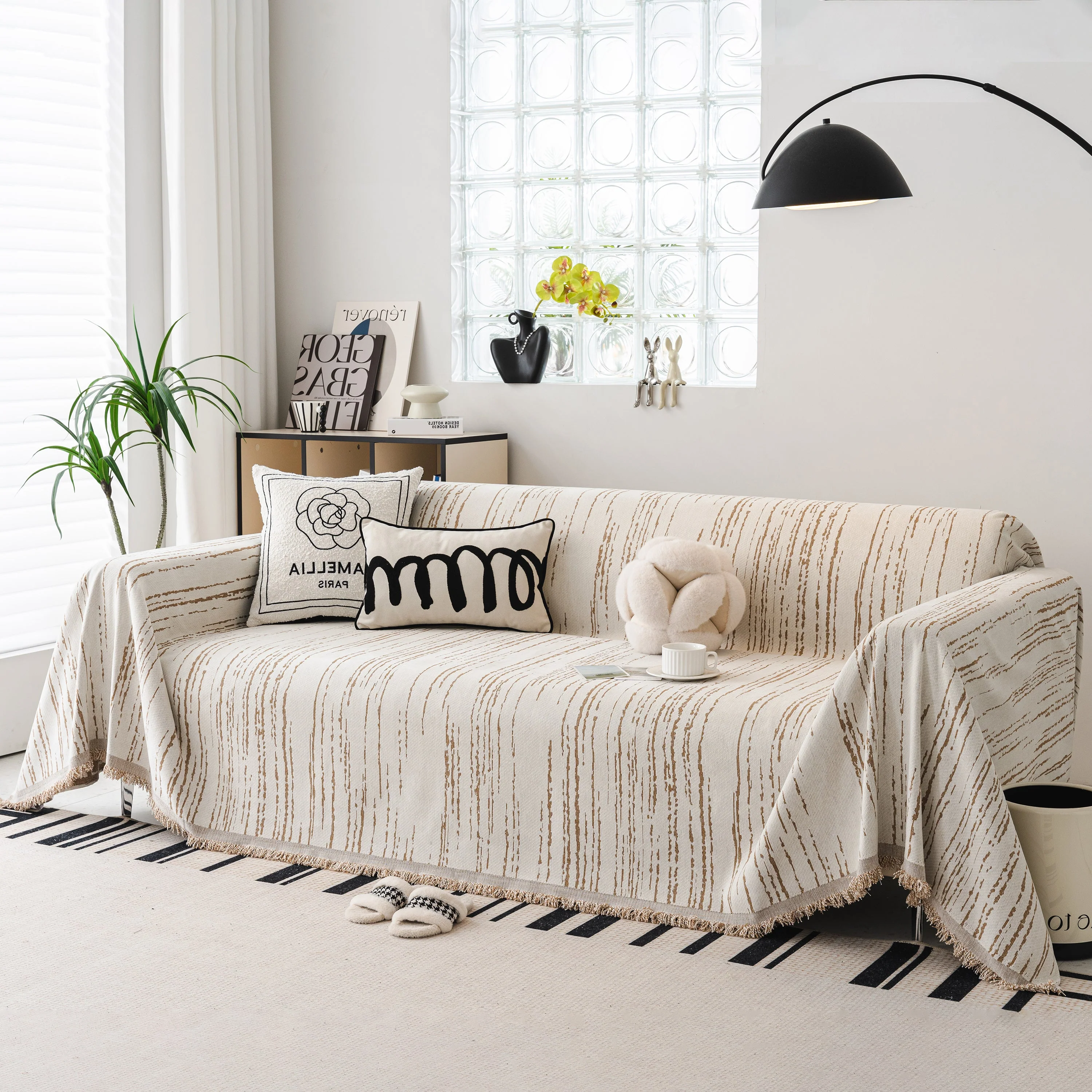 Slip Covers for Sofas, Sofa Throw Cover Soft Chenille Sofa Bed Cover, L Shaped Sectional Couch Covers - Image 61