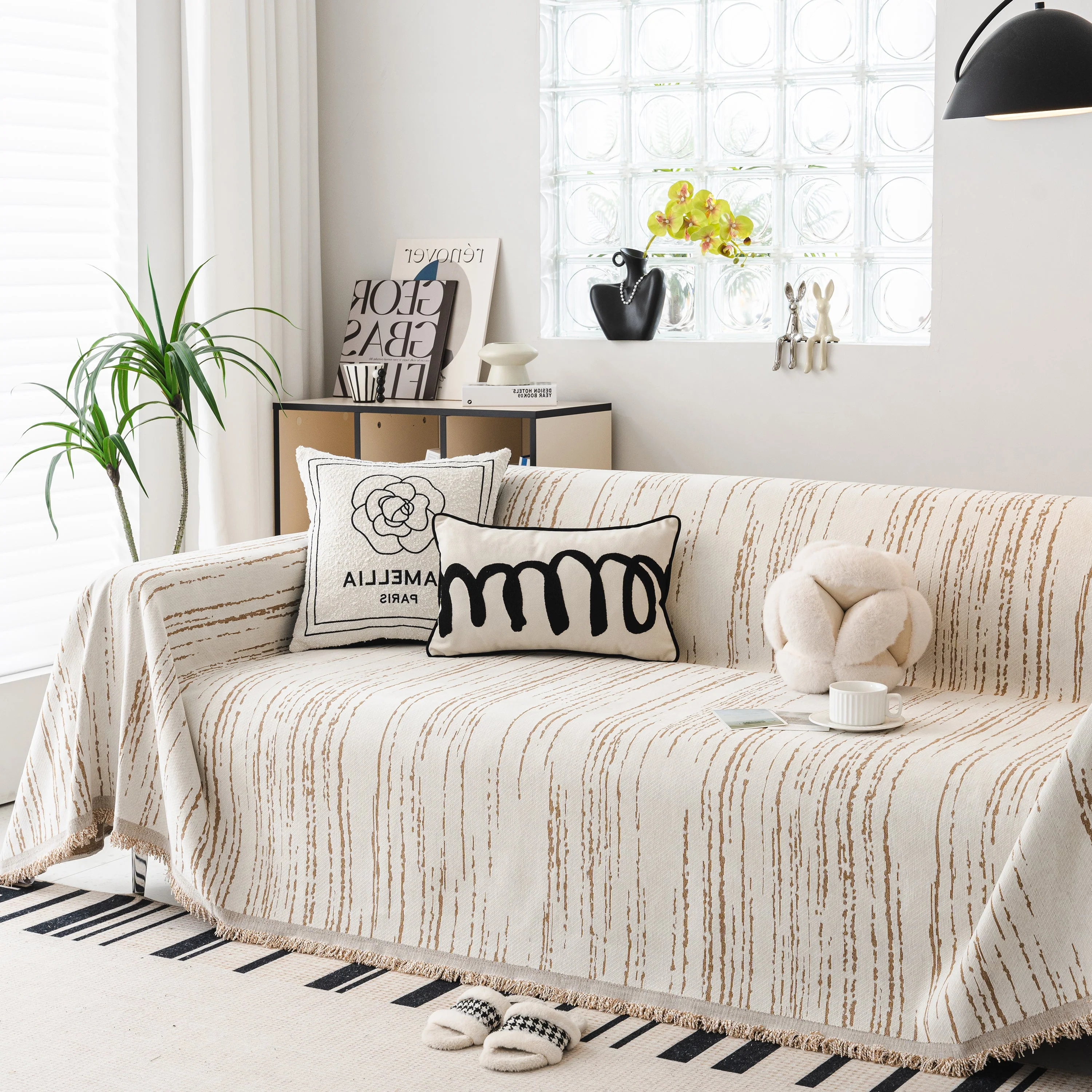 Slip Covers for Sofas, Sofa Throw Cover Soft Chenille Sofa Bed Cover, L Shaped Sectional Couch Covers - Image 62
