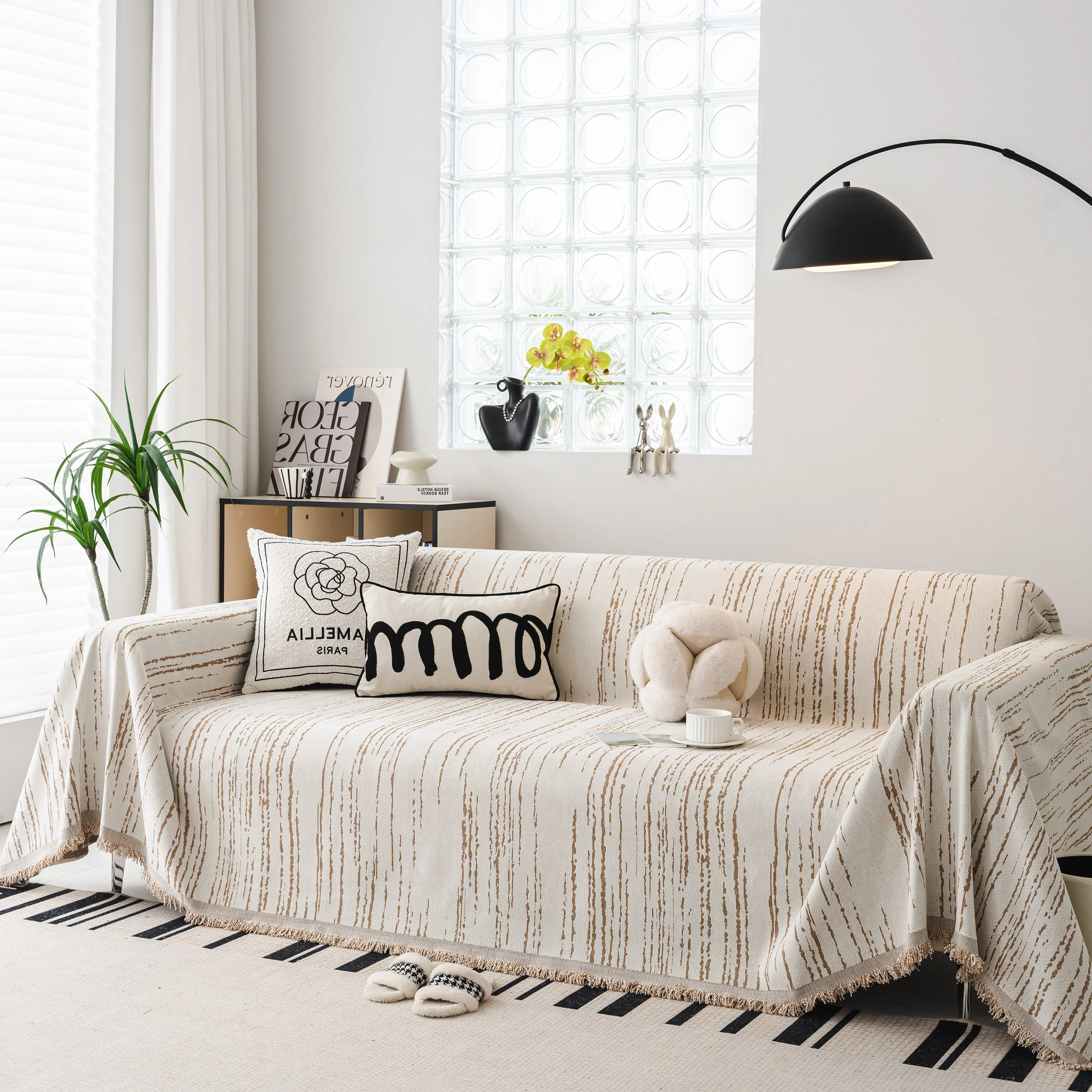 Slip Covers for Sofas, Sofa Throw Cover Soft Chenille Sofa Bed Cover, L Shaped Sectional Couch Covers - Image 63