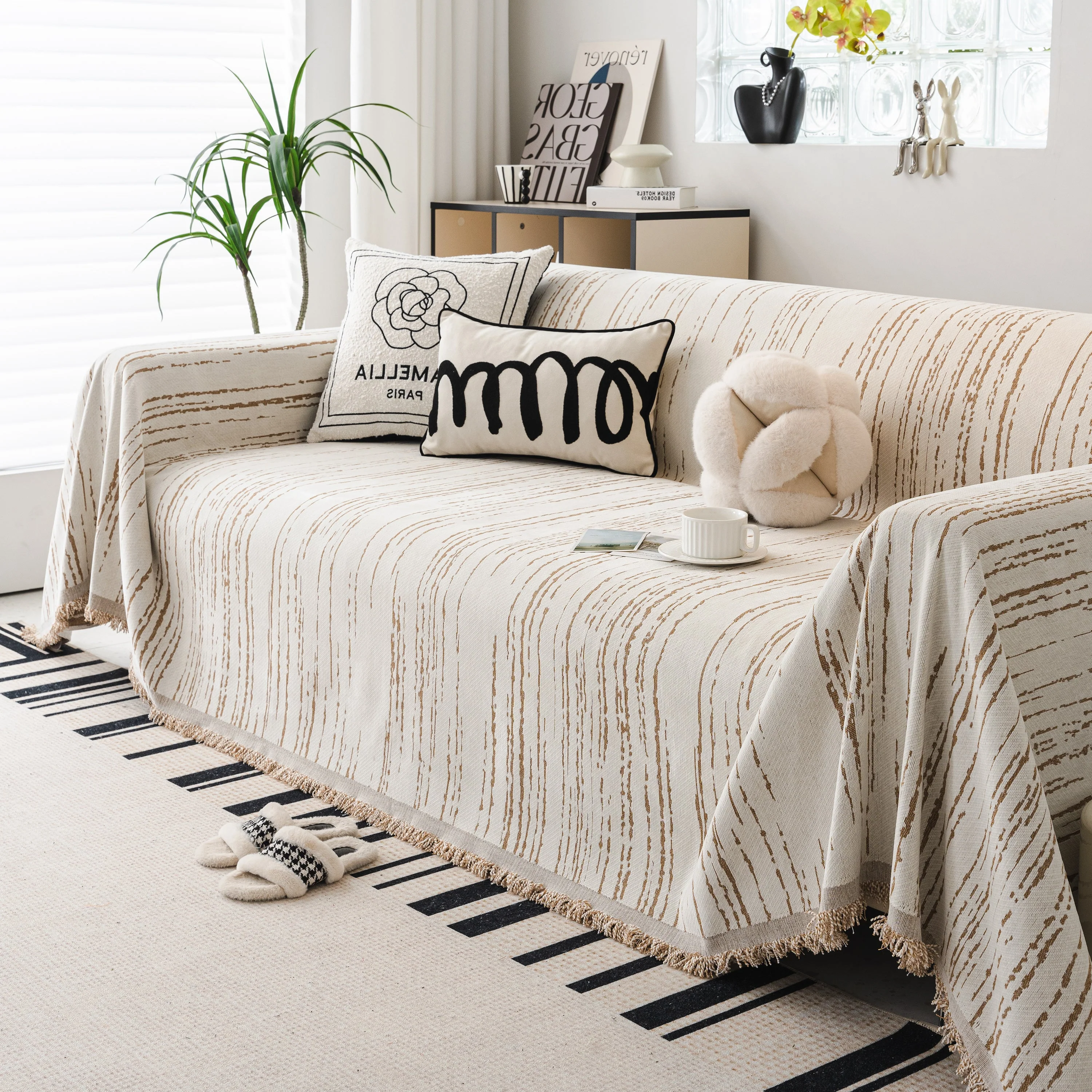 Slip Covers for Sofas, Sofa Throw Cover Soft Chenille Sofa Bed Cover, L Shaped Sectional Couch Covers - Image 64