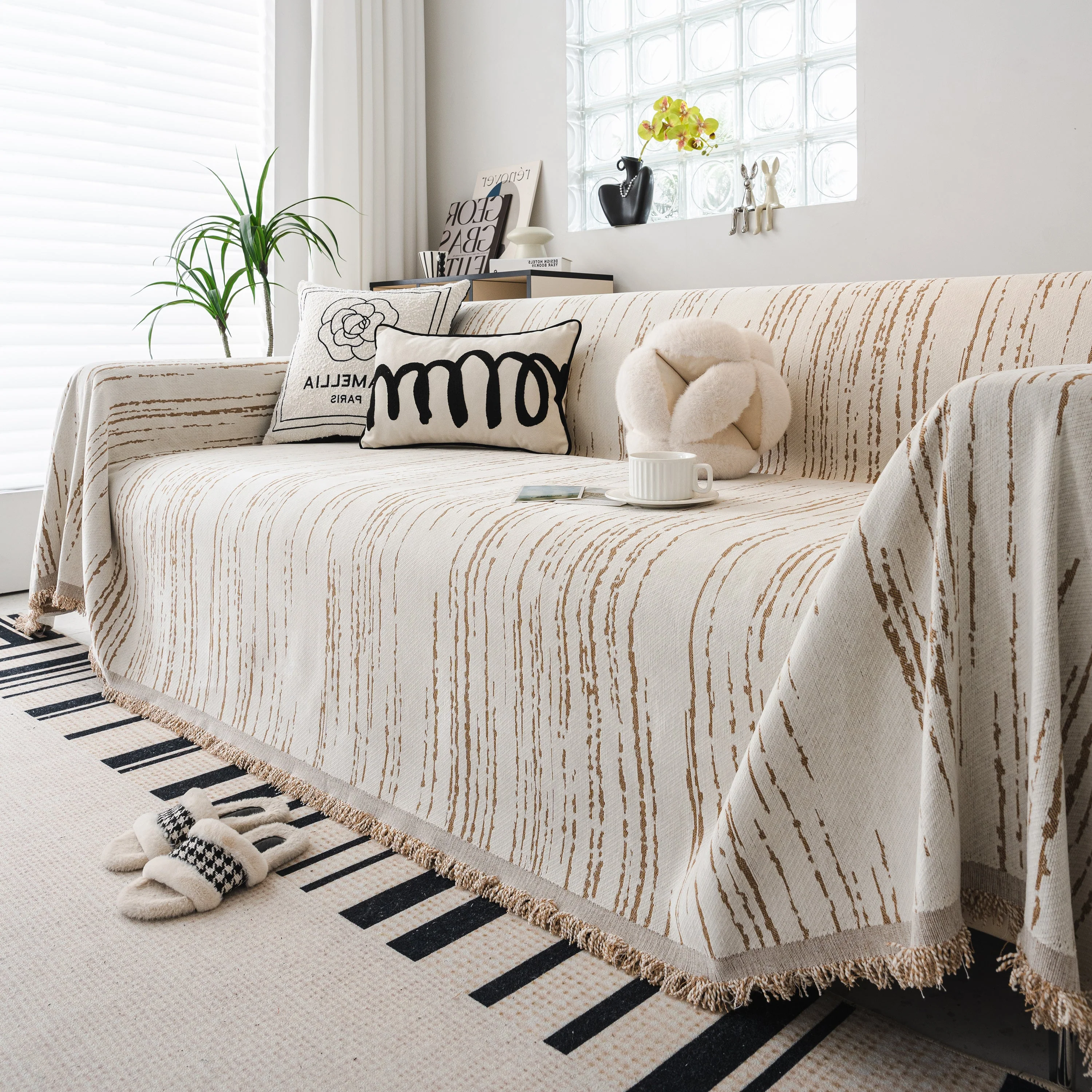 Slip Covers for Sofas, Sofa Throw Cover Soft Chenille Sofa Bed Cover, L Shaped Sectional Couch Covers - Image 68
