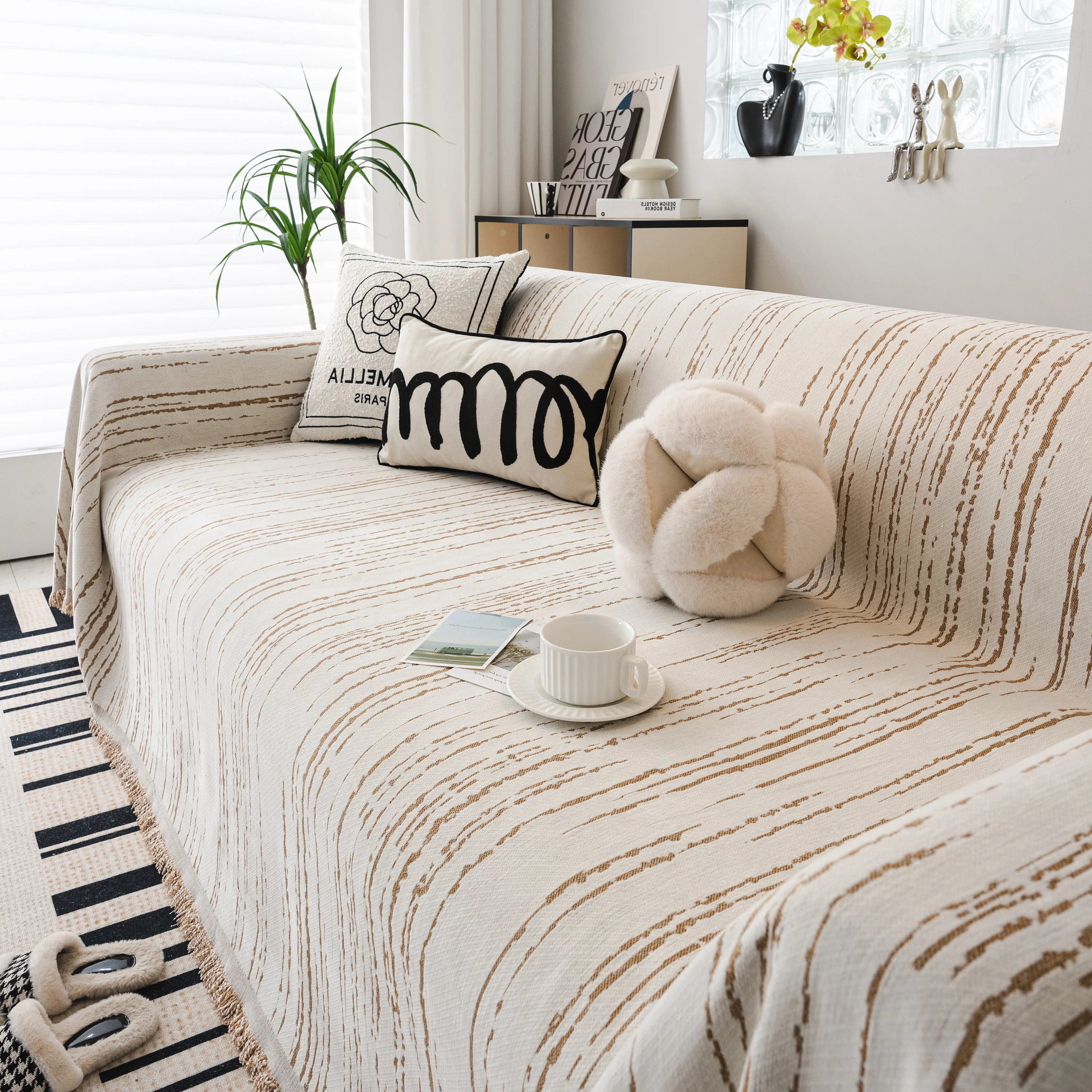 Slip Covers for Sofas, Sofa Throw Cover Soft Chenille Sofa Bed Cover, L Shaped Sectional Couch Covers - Image 69