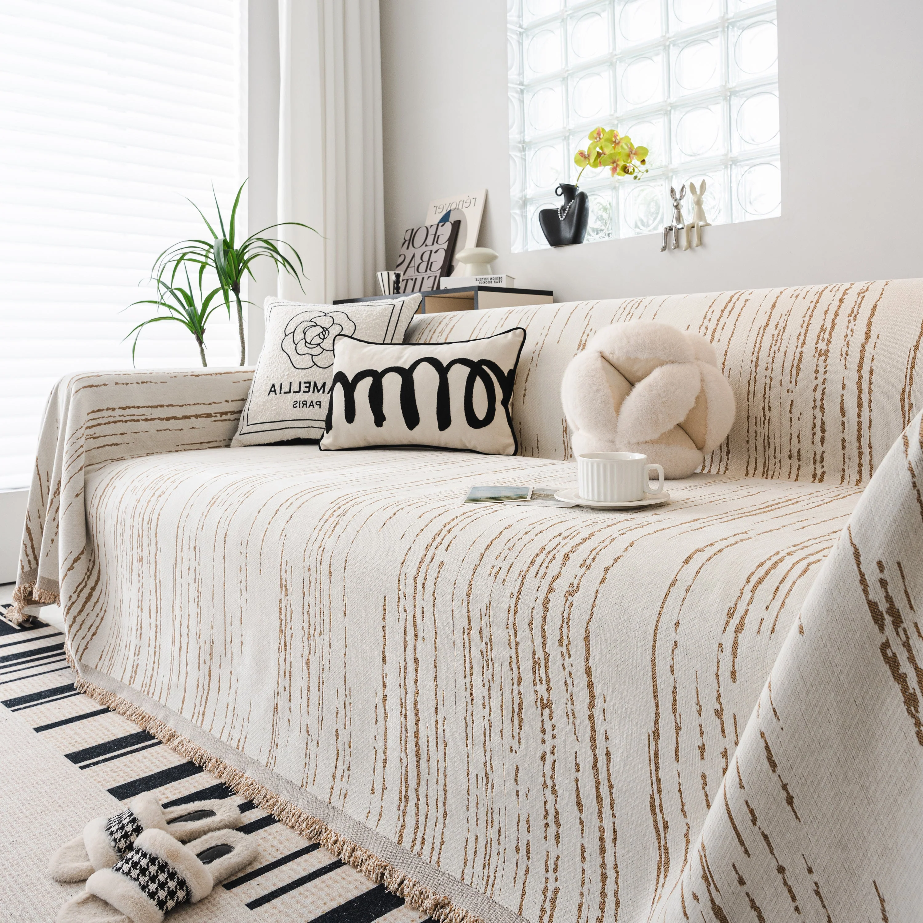 Slip Covers for Sofas, Sofa Throw Cover Soft Chenille Sofa Bed Cover, L Shaped Sectional Couch Covers - Image 70