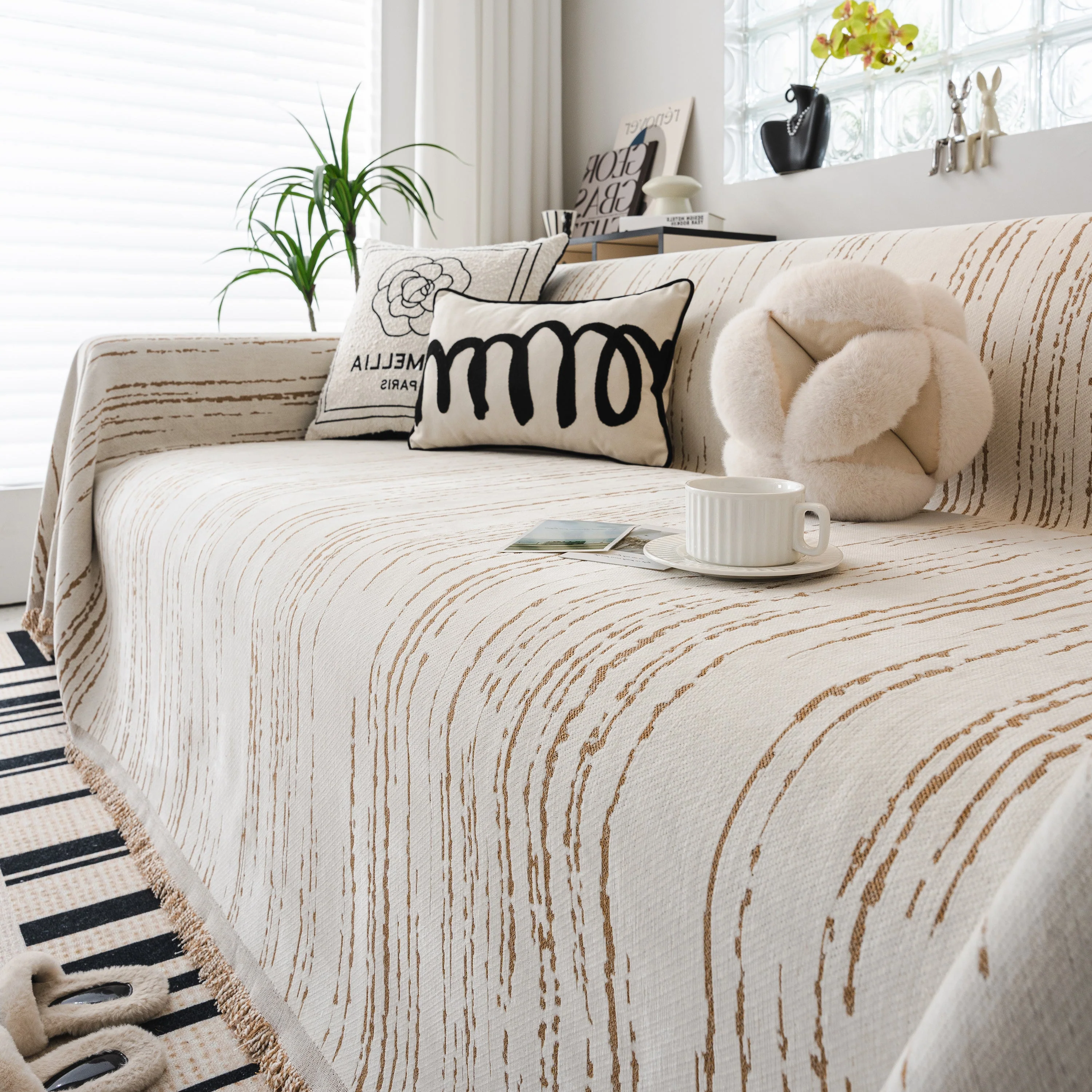 Slip Covers for Sofas, Sofa Throw Cover Soft Chenille Sofa Bed Cover, L Shaped Sectional Couch Covers - Image 71