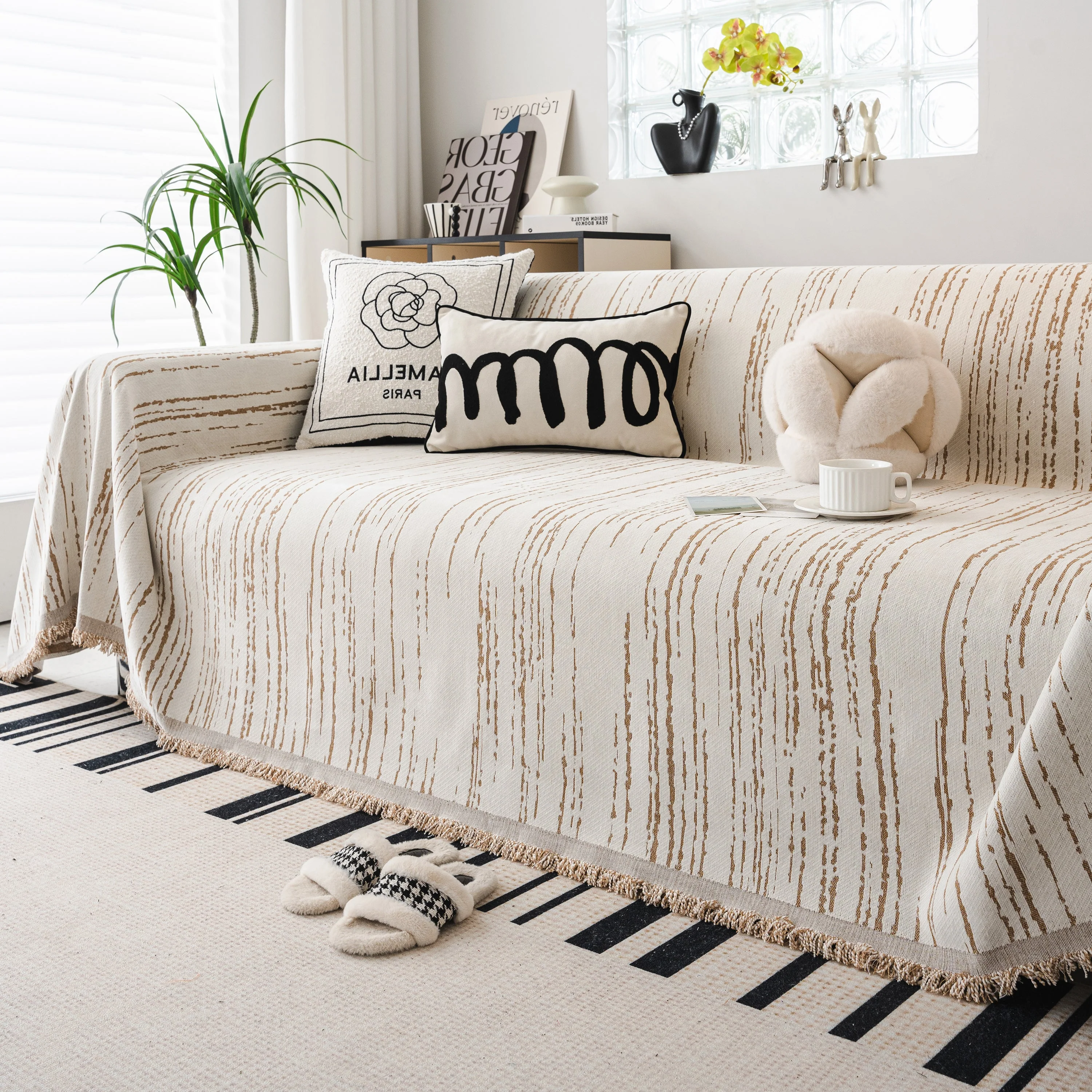 Slip Covers for Sofas, Sofa Throw Cover Soft Chenille Sofa Bed Cover, L Shaped Sectional Couch Covers - Image 73