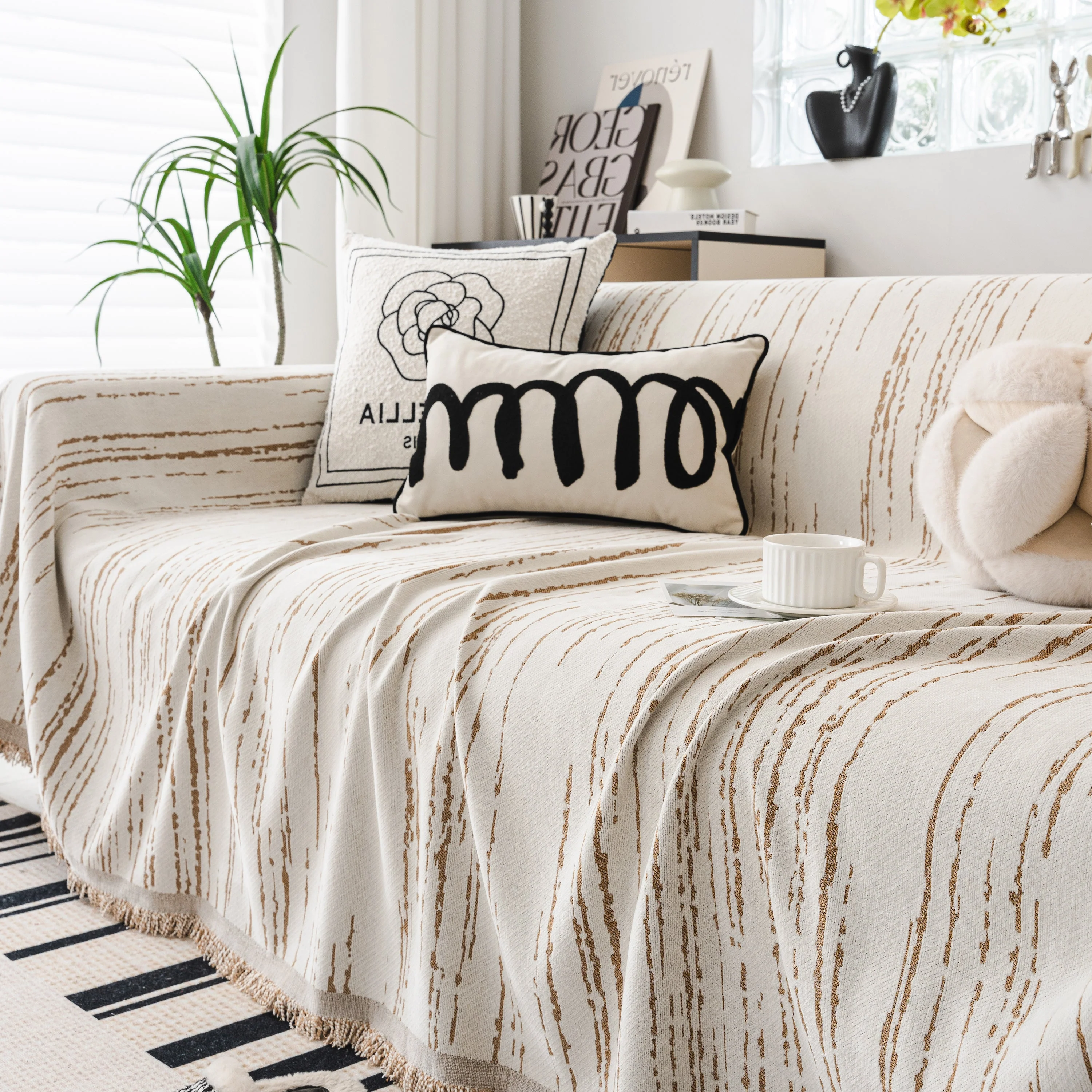 Slip Covers for Sofas, Sofa Throw Cover Soft Chenille Sofa Bed Cover, L Shaped Sectional Couch Covers - Image 79