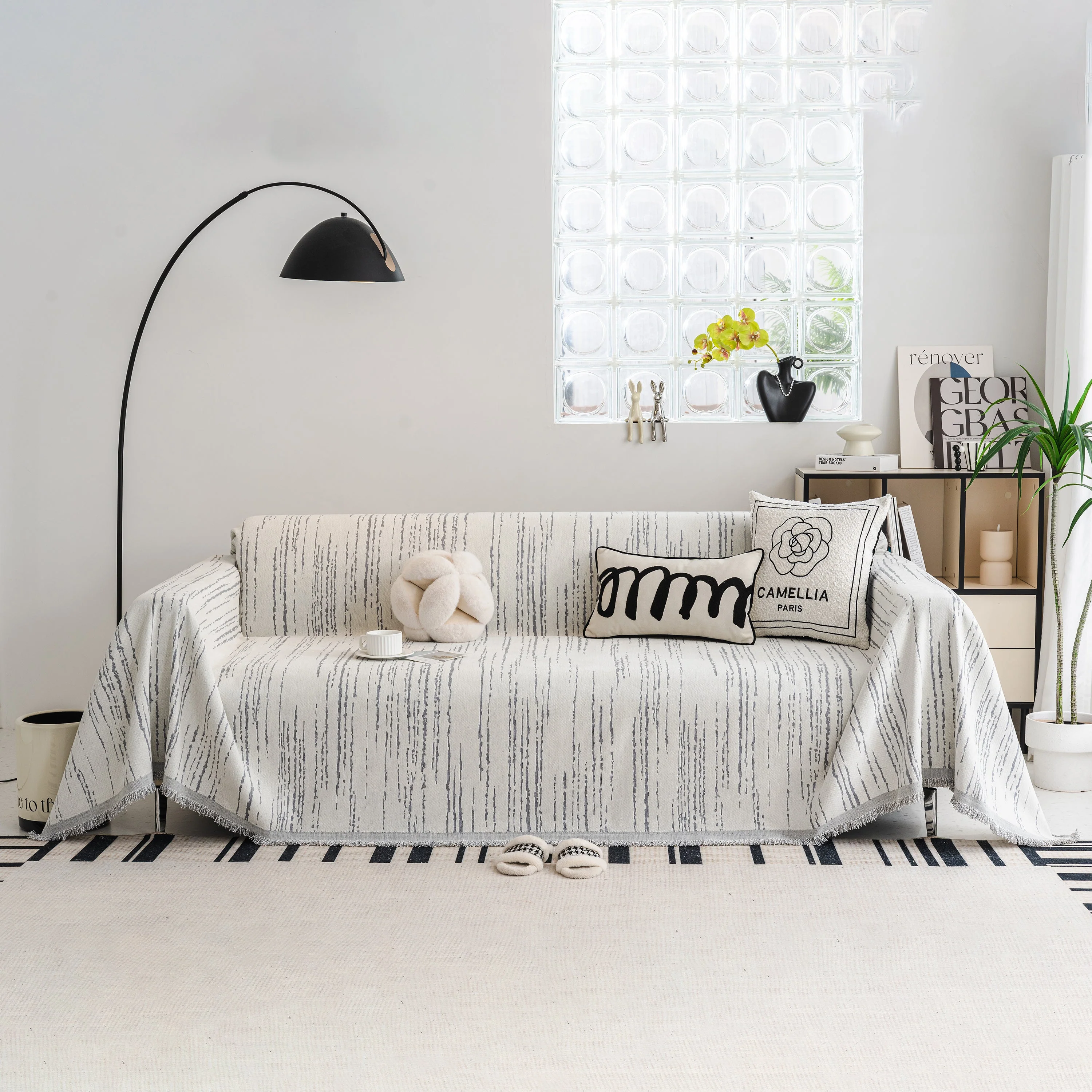 Slip Covers for Sofas, Sofa Throw Cover Soft Chenille Sofa Bed Cover, L Shaped Sectional Couch Covers - Image 86