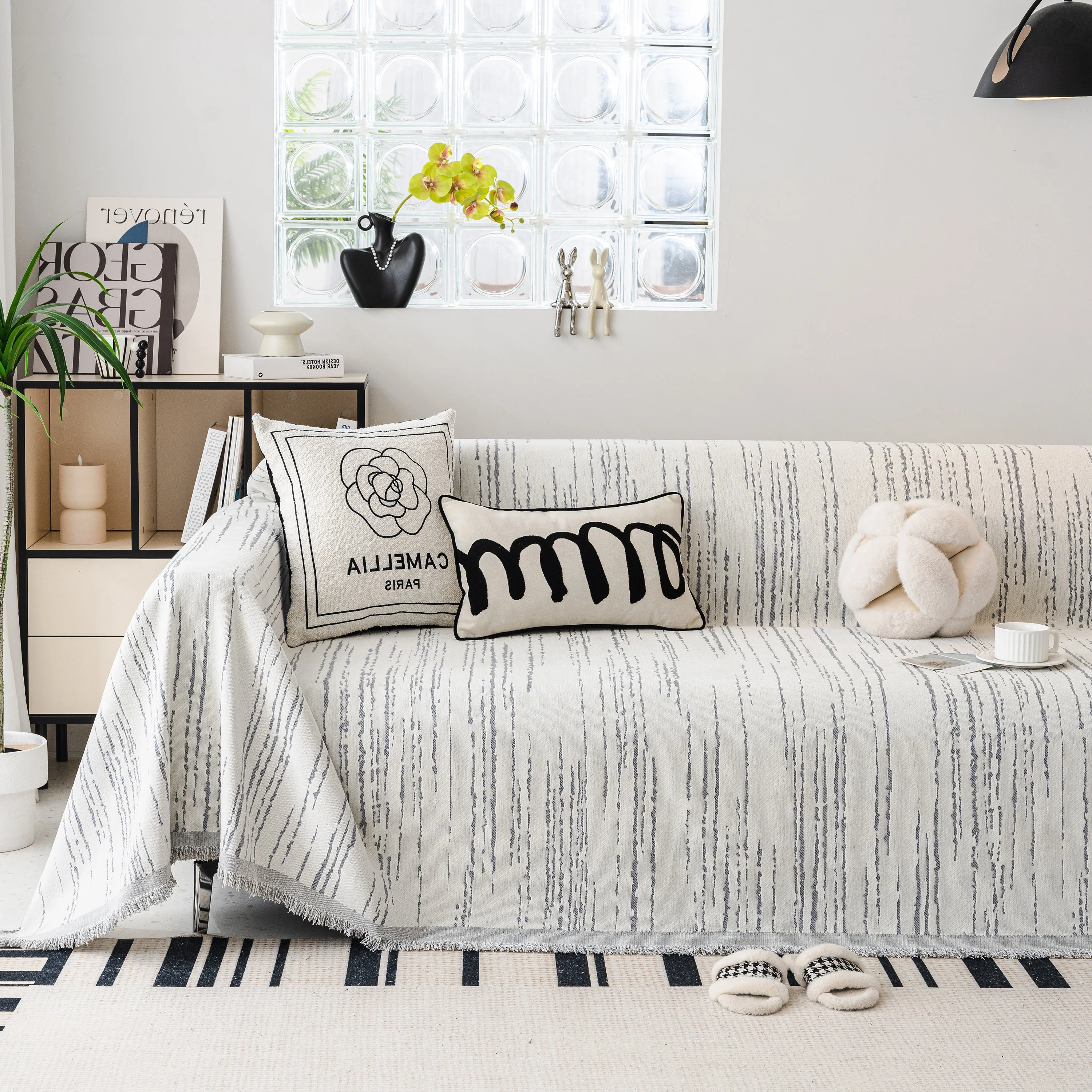 Slip Covers for Sofas, Sofa Throw Cover Soft Chenille Sofa Bed Cover, L Shaped Sectional Couch Covers - Image 87