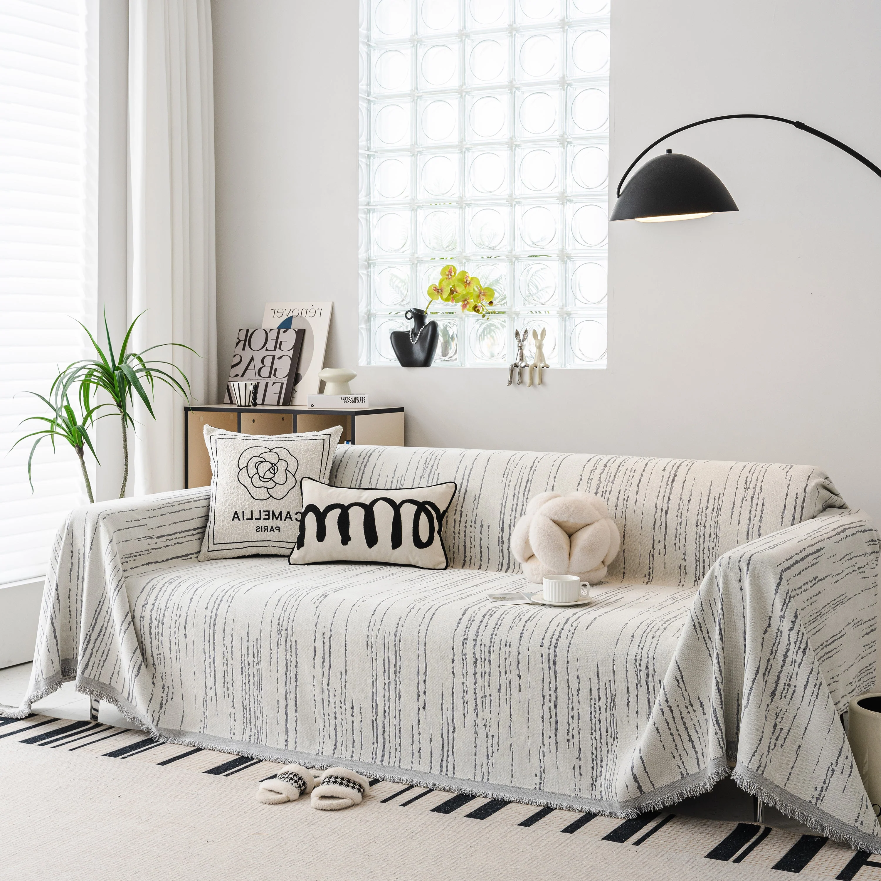 Slip Covers for Sofas, Sofa Throw Cover Soft Chenille Sofa Bed Cover, L Shaped Sectional Couch Covers - Image 88