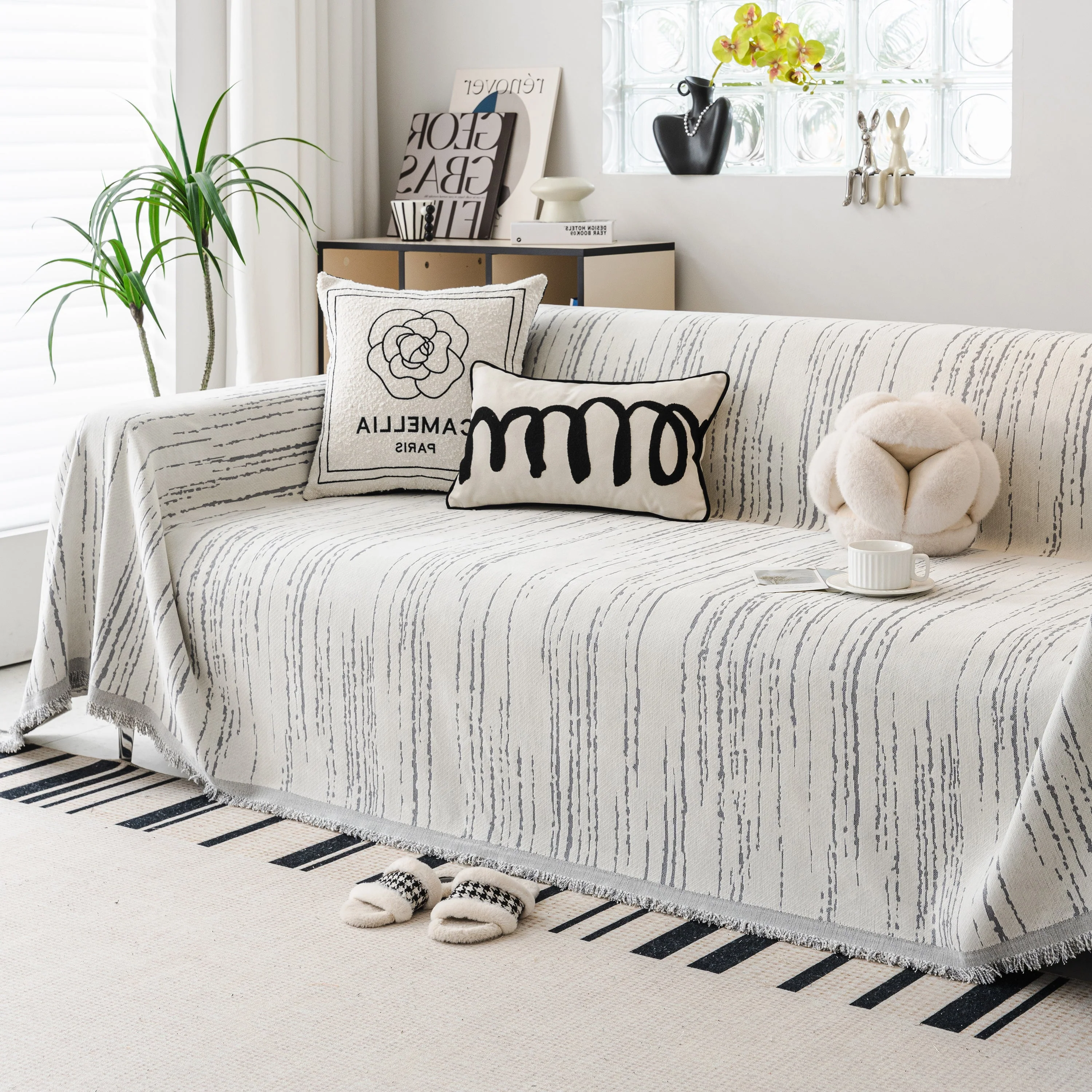 Slip Covers for Sofas, Sofa Throw Cover Soft Chenille Sofa Bed Cover, L Shaped Sectional Couch Covers - Image 89