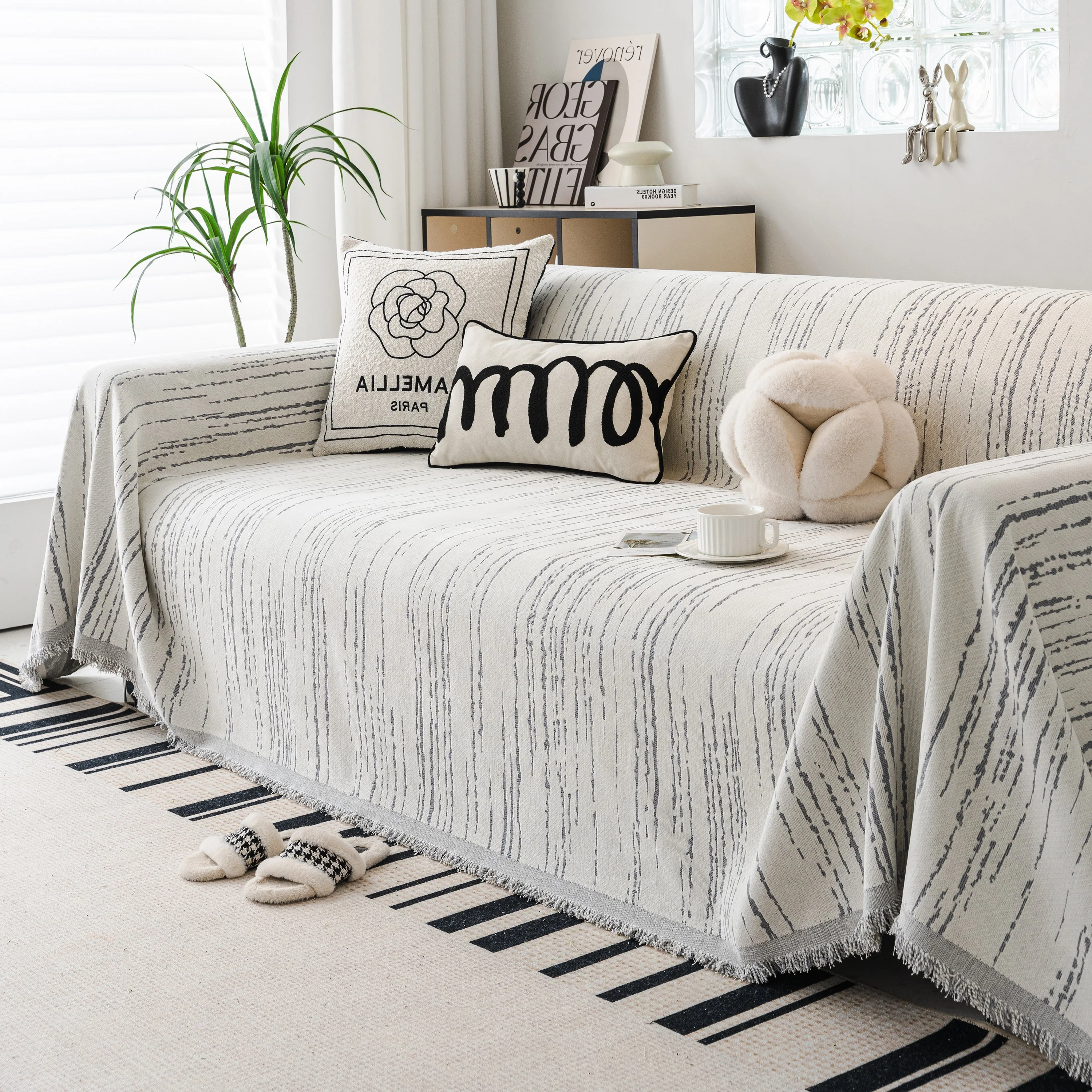 Slip Covers for Sofas, Sofa Throw Cover Soft Chenille Sofa Bed Cover, L Shaped Sectional Couch Covers - Image 92